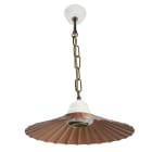 C'ERA UNA VOLTA - Lampada a sospensione in rame anticato con paralume pieghevole, diametro 40 cm.