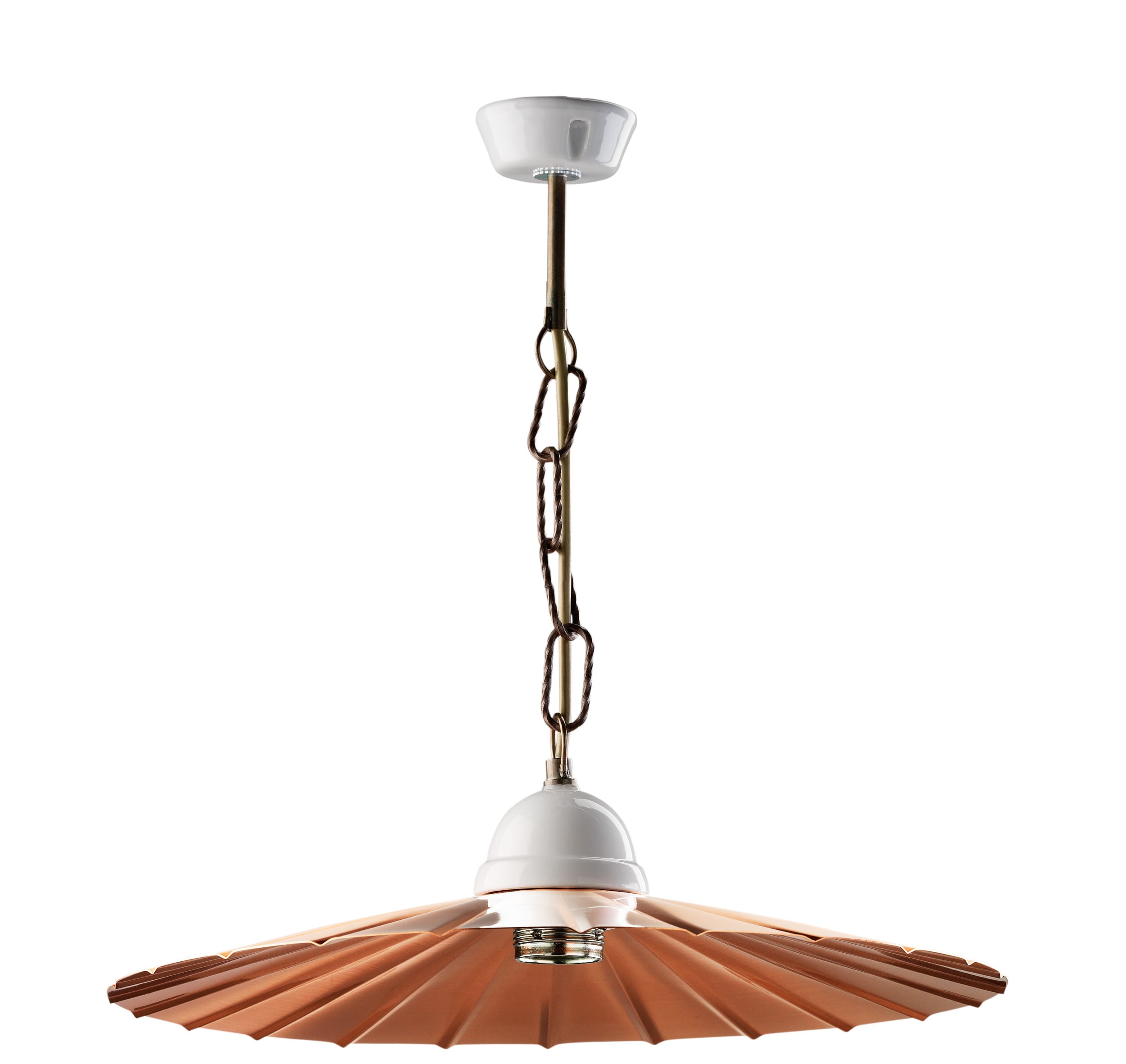 C'ERA UNA VOLTA - Lampada E27 pieghevole in rame satinato diametro 40 cm.