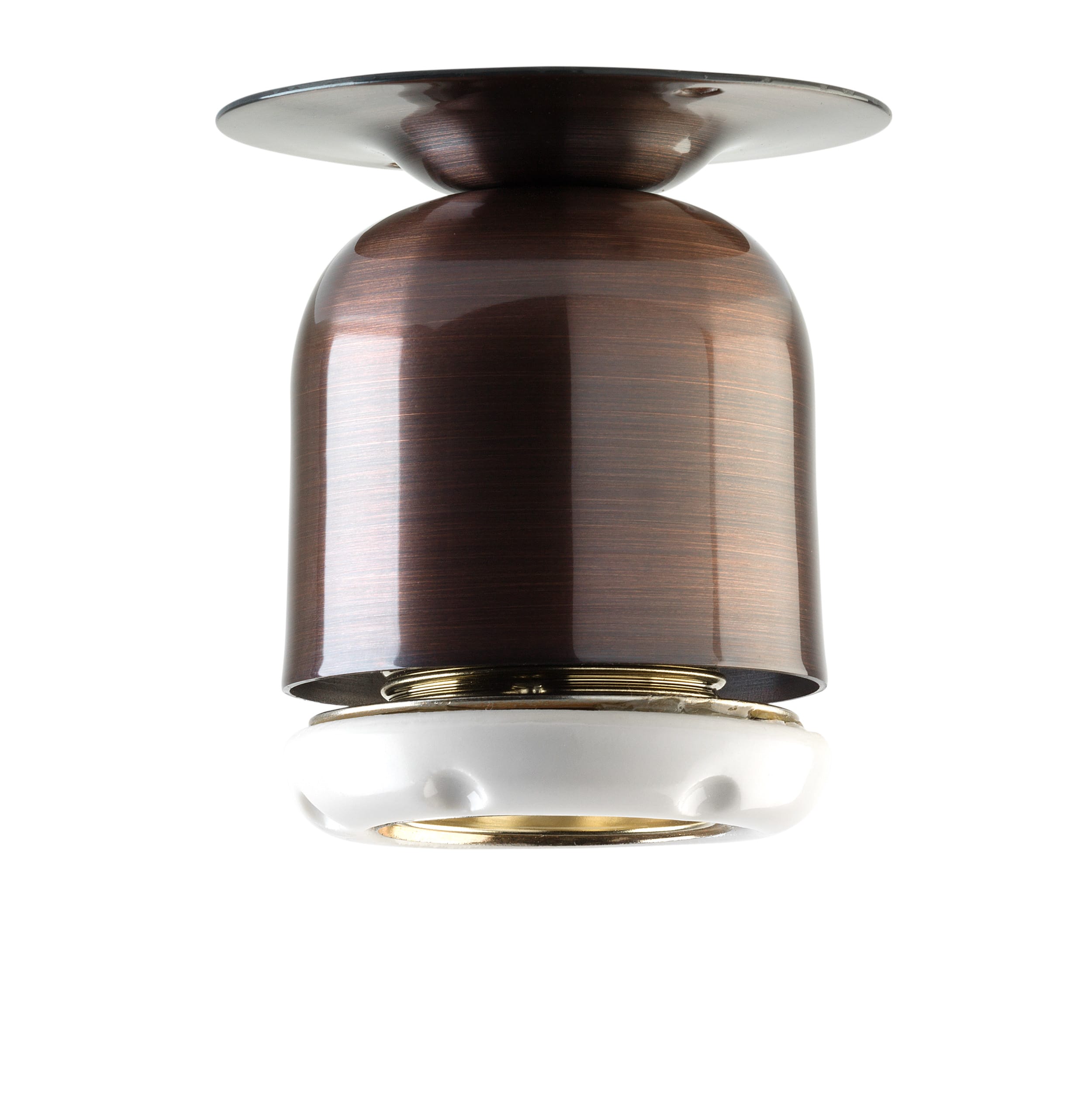 C'ERA UNA VOLTA - Spot attacco E27 in rame anticato con ghiera. 8810