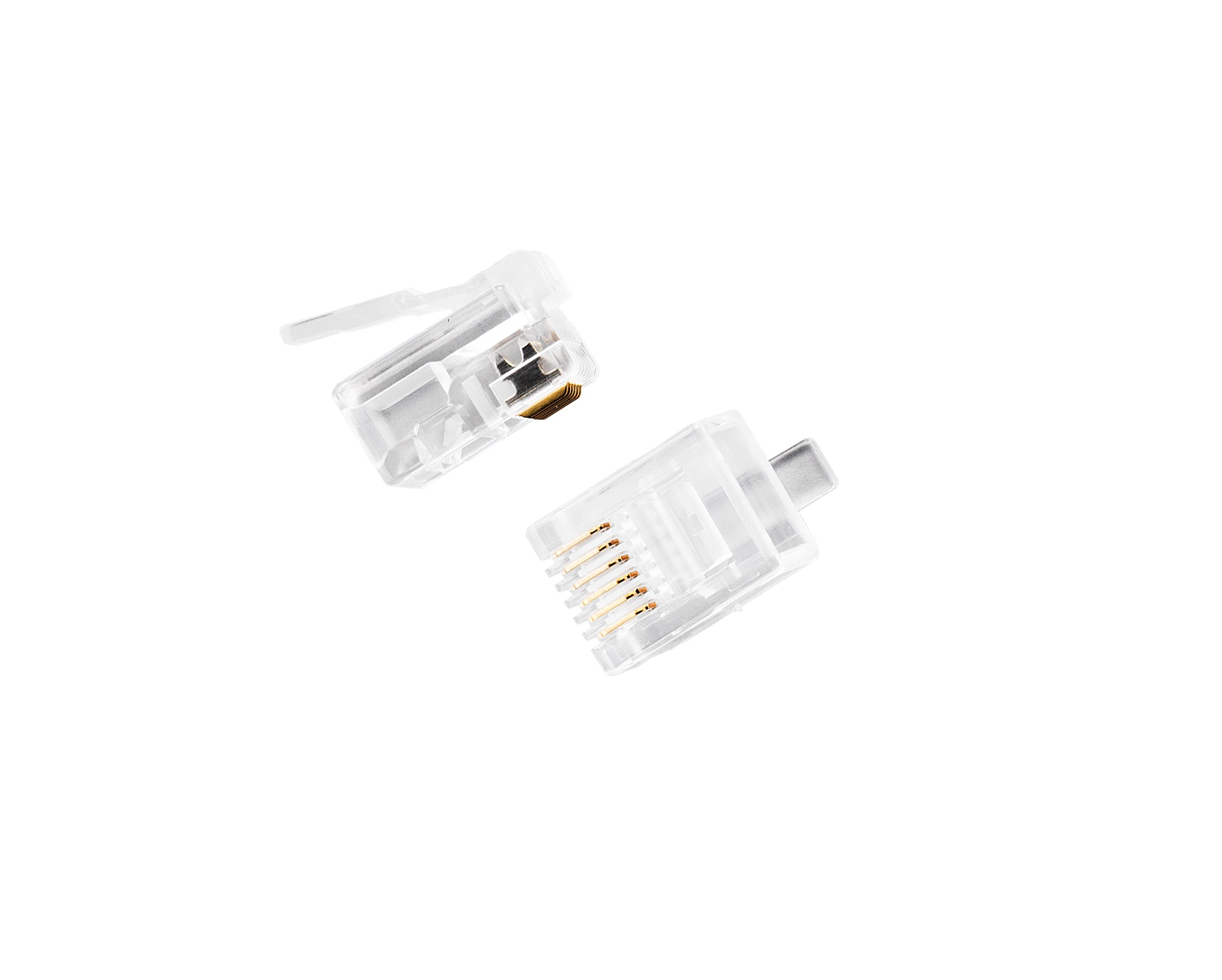 LE PROLUNGHE - Plug telefonici 6/6: connettori per linee telefoniche standard RJ11. Ideali per telefoni, fax e modem. Facili da installare e compatibili con tutti i dispositivi RJ11.