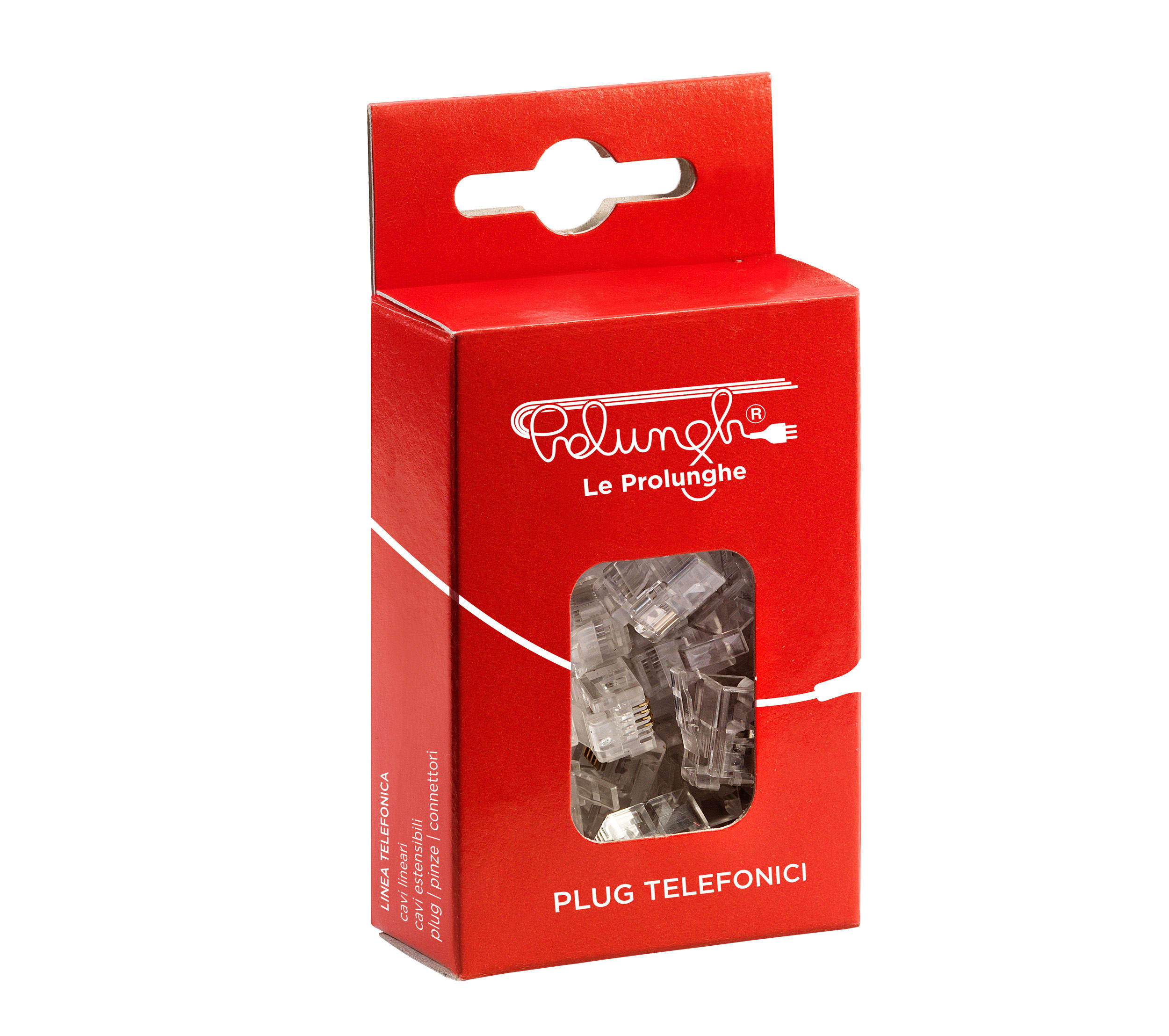 LE PROLUNGHE - Plug telefonico 4/4 confezione da 50 pezzi.