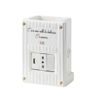C'ERA UNA VOLTA - Cablybox da parete con 1 USB, 1 presa 10/16A e LED integrato destro.