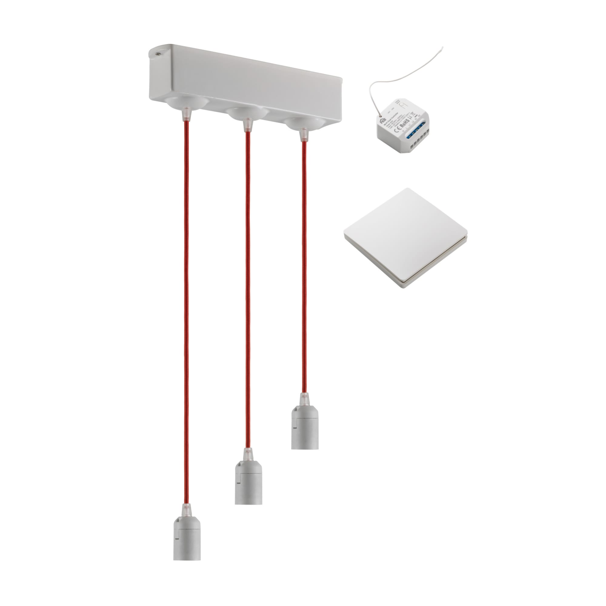 C'ERA UNA VOLTA - Vaschetta tris di luci con rele e telecomando, cavi 50/60/70 cm - attacco E27.