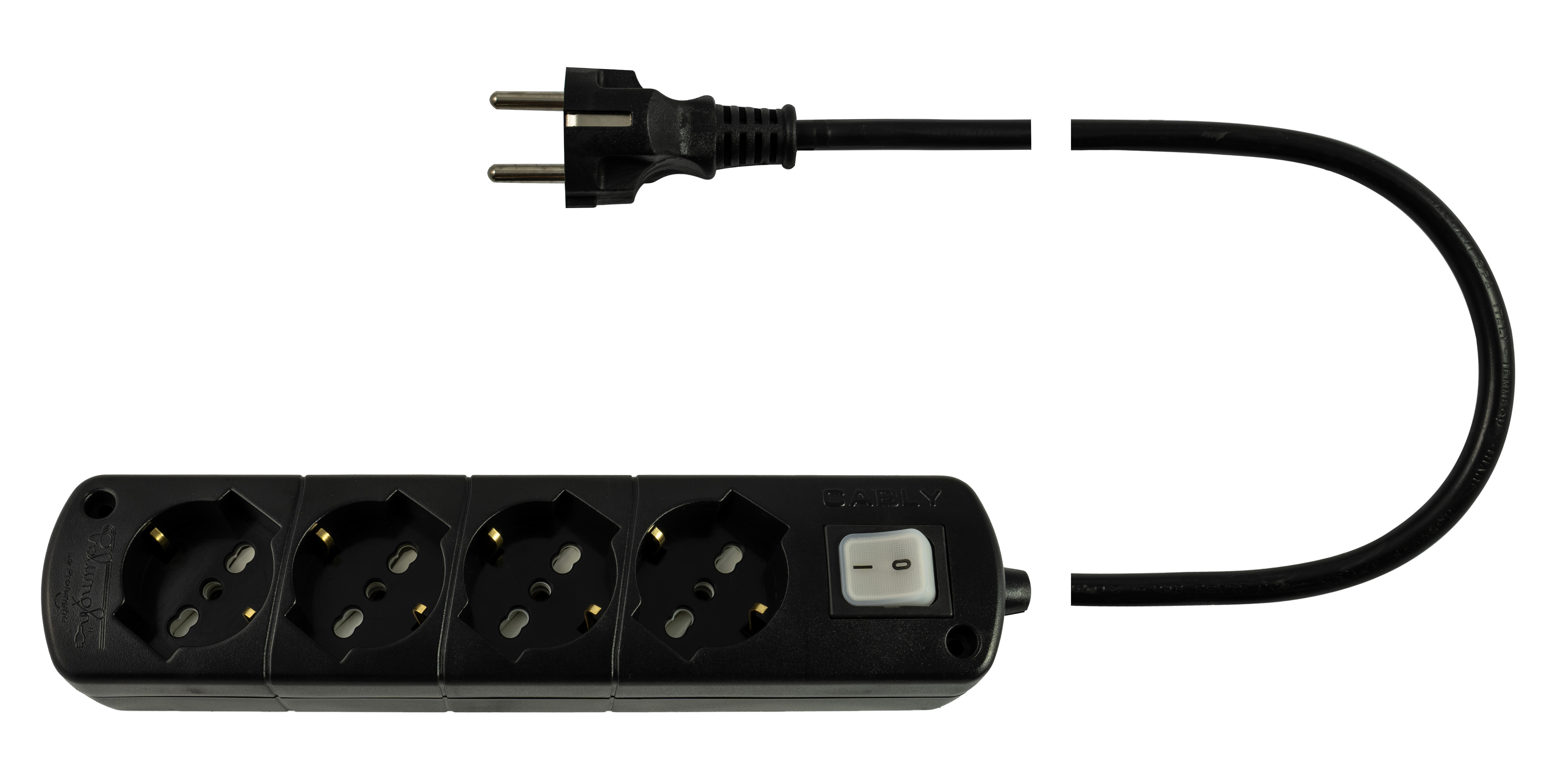 LE PROLUNGHE - CABLY U.4U con interruttore 3G1.50 spina/schuko, lunghezza cavo 3 metri.