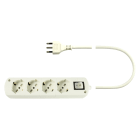 LE PROLUNGHE - Cably U.4U con interruttore 3G1.50, spina 16A, lunghezza cavo 3 metri, colore bianco.
