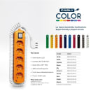 LE PROLUNGHE - Cavetto universale 5 metri interno azzurro con cavo spiralato 3G1.5 SP16A 90 gradi.