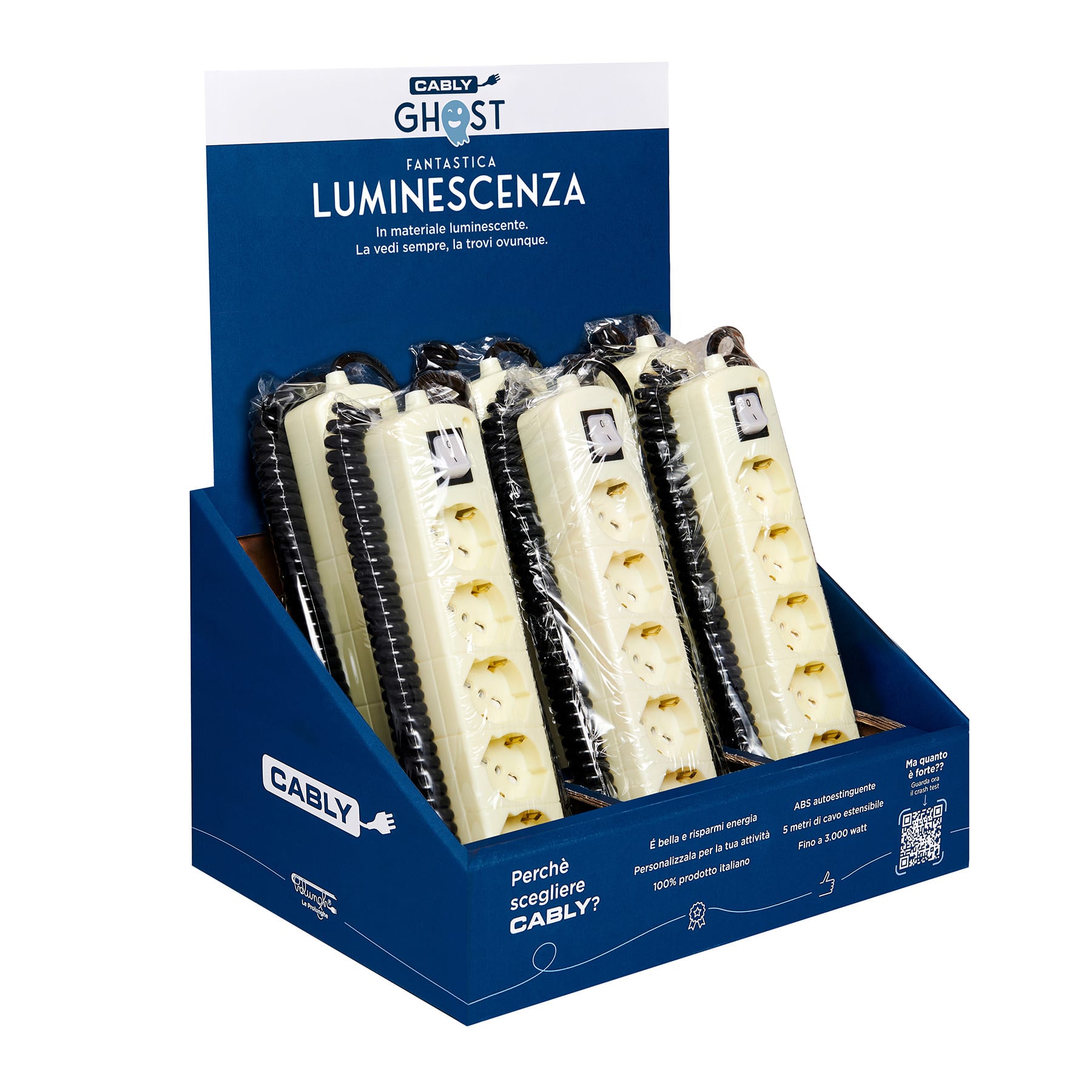 LE PROLUNGHE - Espositore Cably Ghost da 6 pz luminescente.