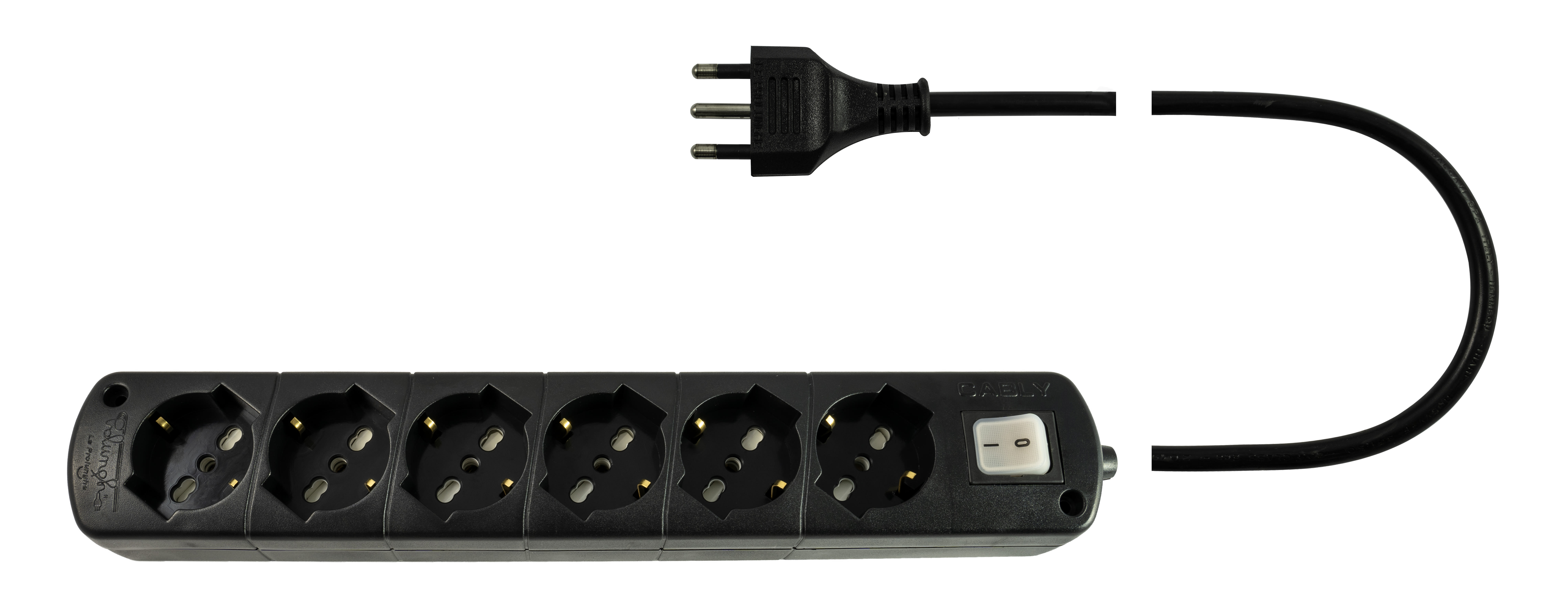 LE PROLUNGHE - Cavetto U.6U con connettore 3G1.50 e spina SP16A lungo 1.50 metri.