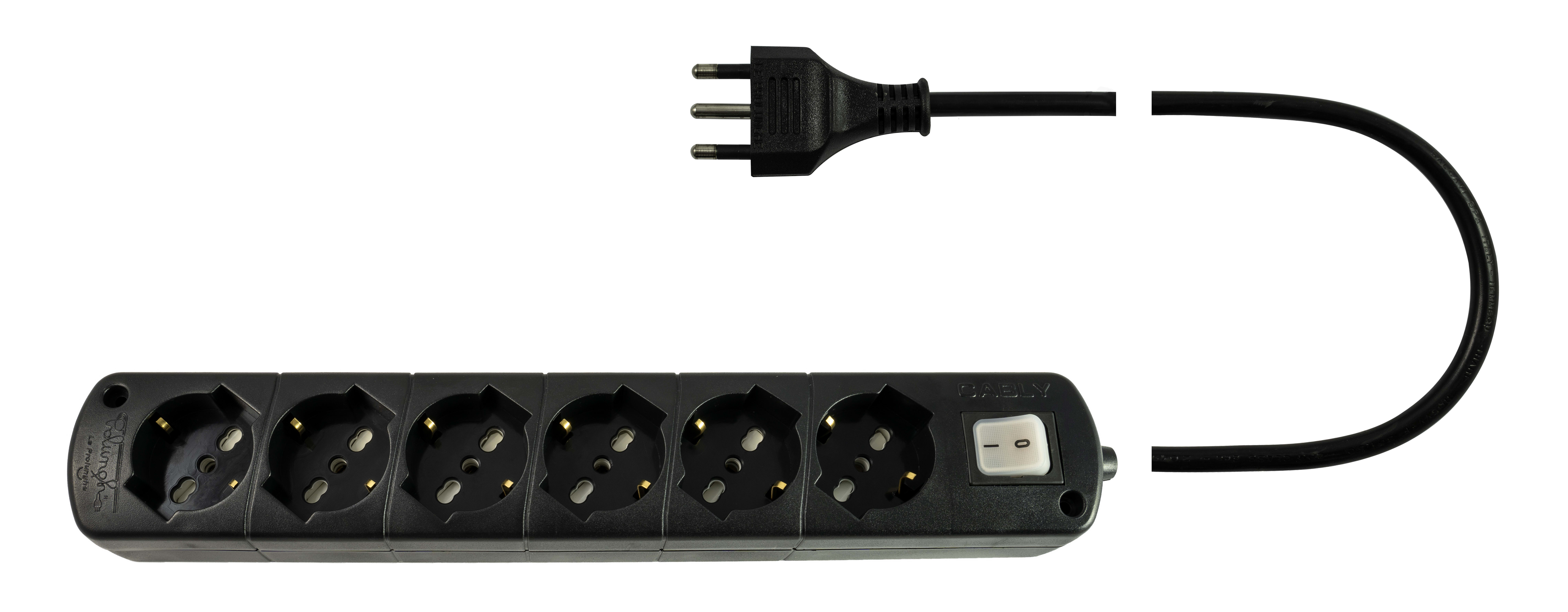 LE PROLUNGHE - Cavetto U.6U con connettore 3G1.50 e spina SP16A lungo 1.50 metri.