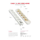 LE PROLUNGHE - Cavo elettrico CABLY U.5U con interruttore differenziale 3G1.5 e spina 16A, montaggio a parete, colore bianco. 305