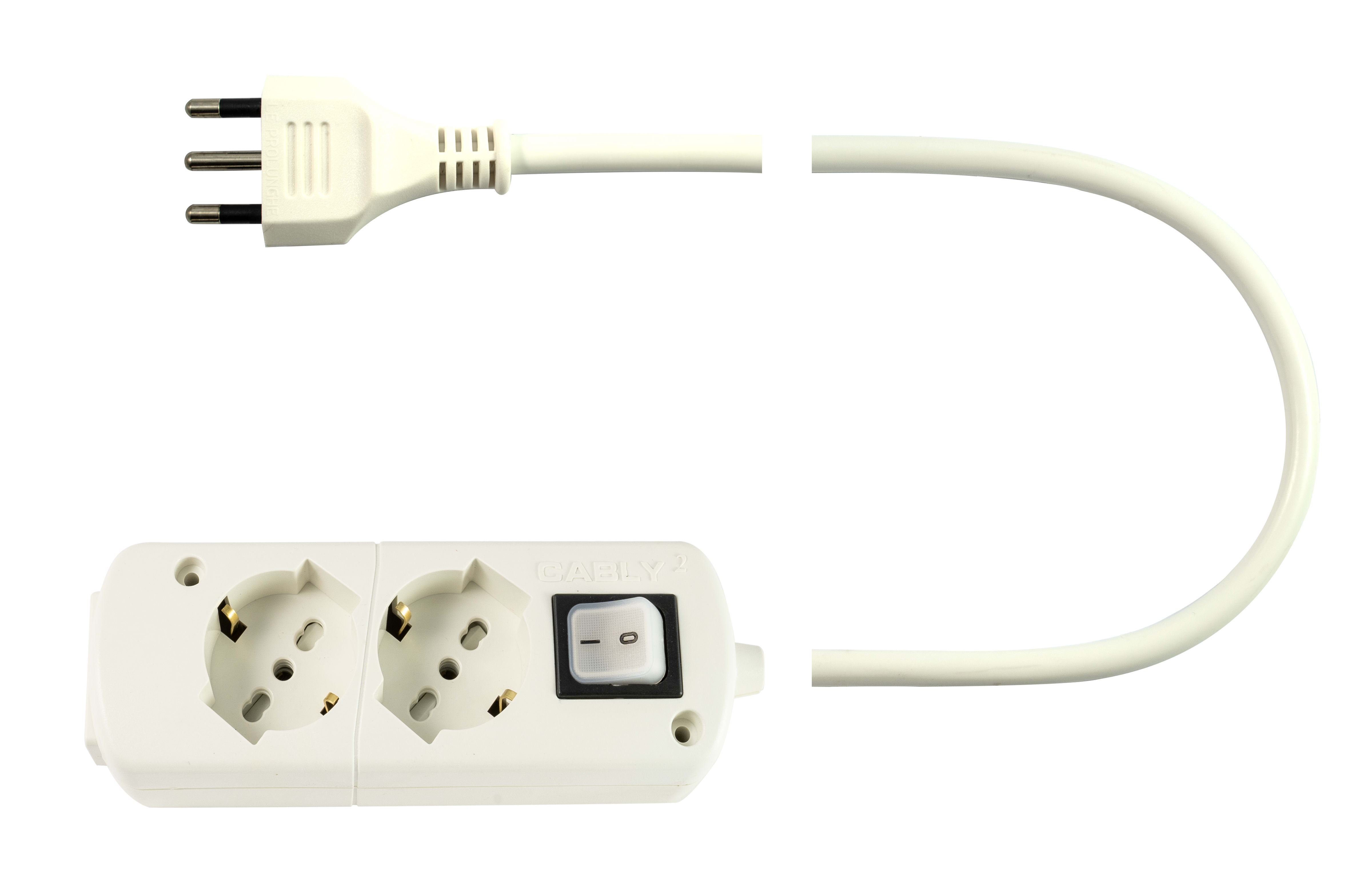 LE PROLUNGHE - Cably 2 Multipresa 3G1.5 MT.1.5 SP16A BN.