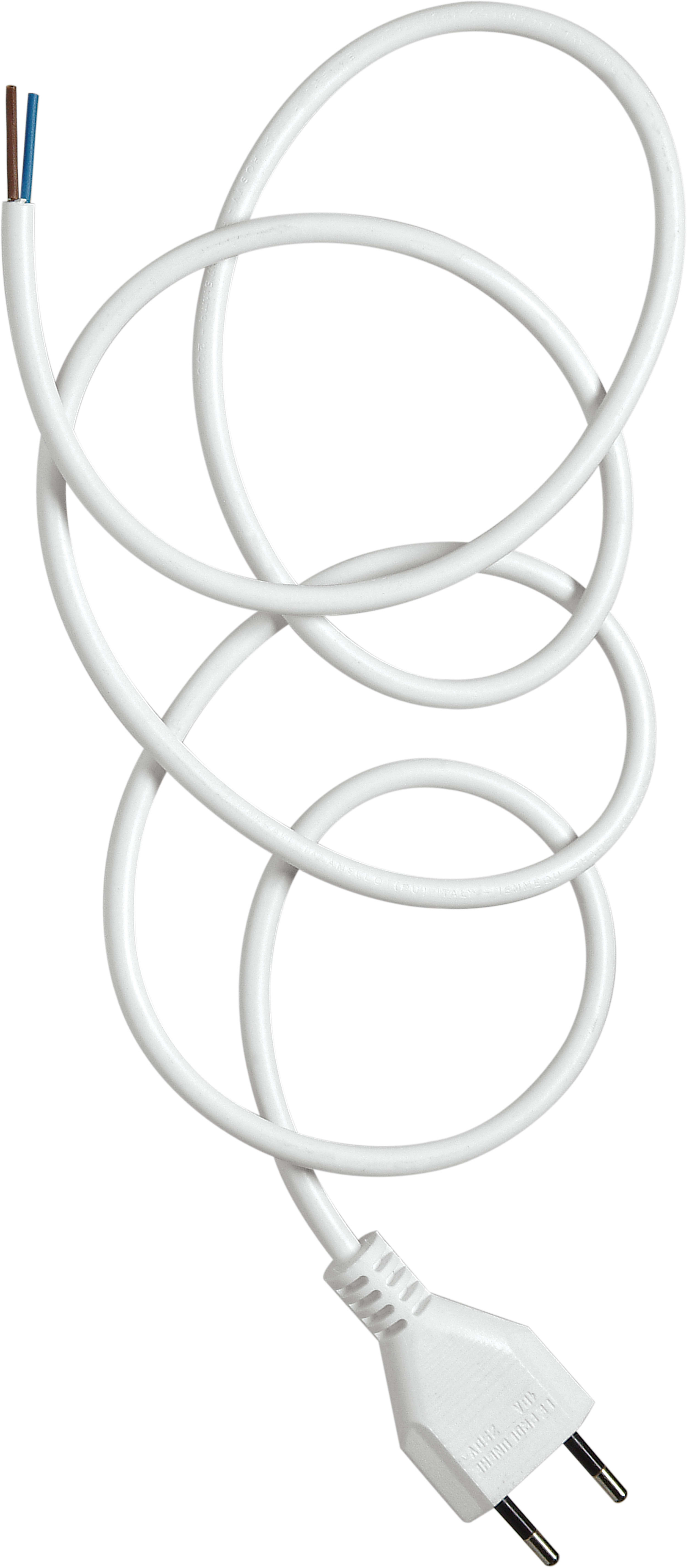 LE PROLUNGHE - Prolunga elettrica 2x0.75 H05 metri 5 senza spina 10A bianca.