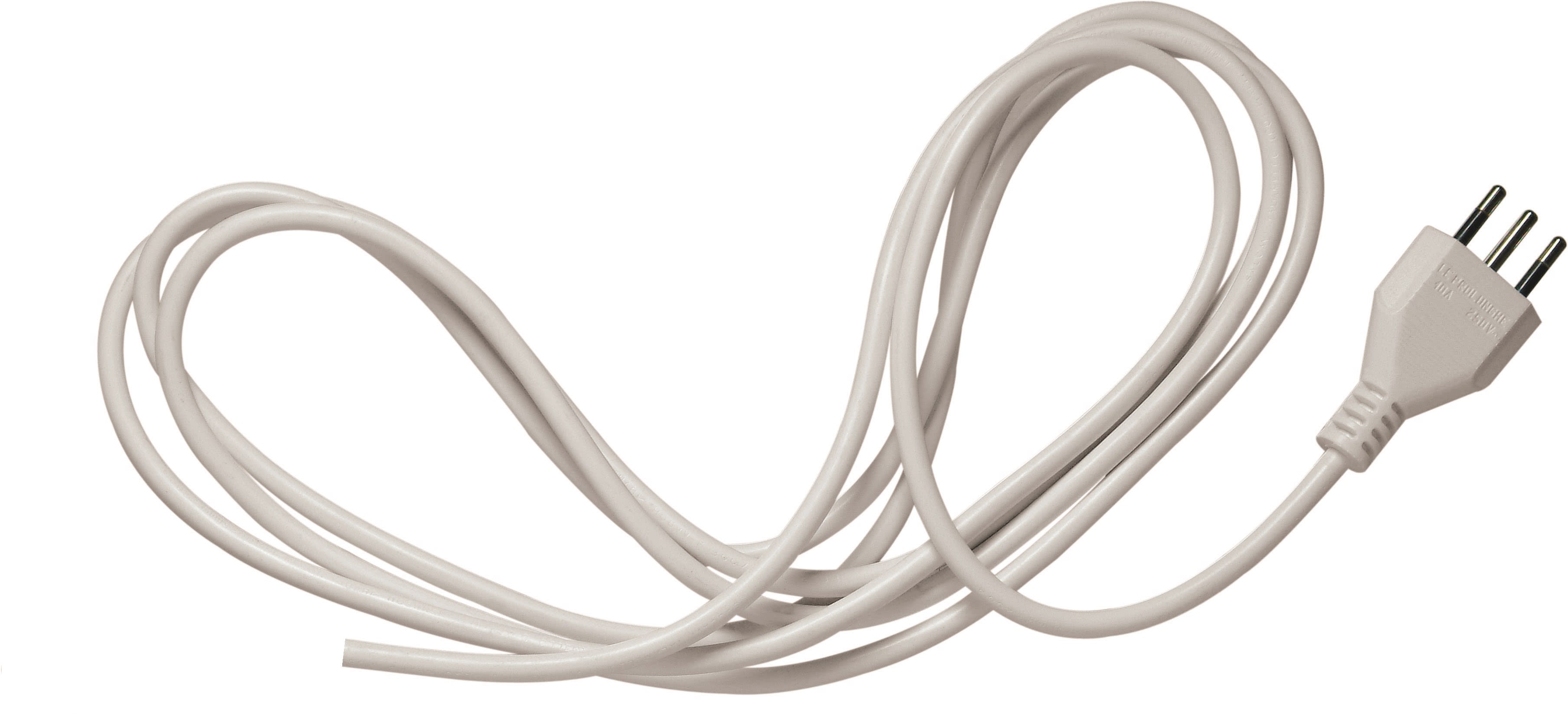 LE PROLUNGHE - Prolunga Lineare 3G0.75 Metri 3 Senza Spina 10A Bianco. 4018/3