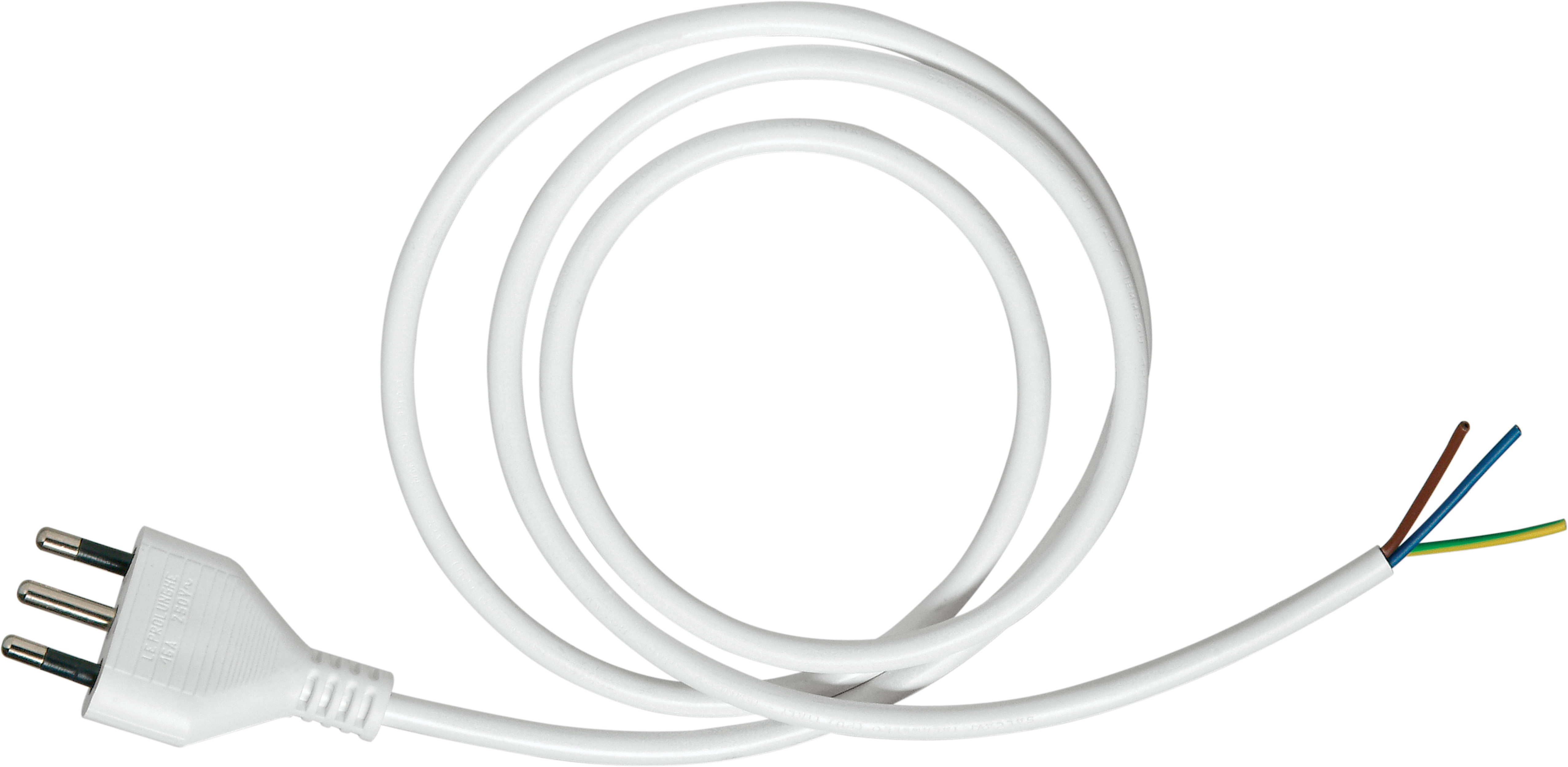 LE PROLUNGHE - Prolunga elettrica 3 prese 1.50 metri senza interruttore 16A bianca.