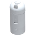 LE PROLUNGHE - Portalamp con attacco E14 e cappuccio liscio in colore bianco.