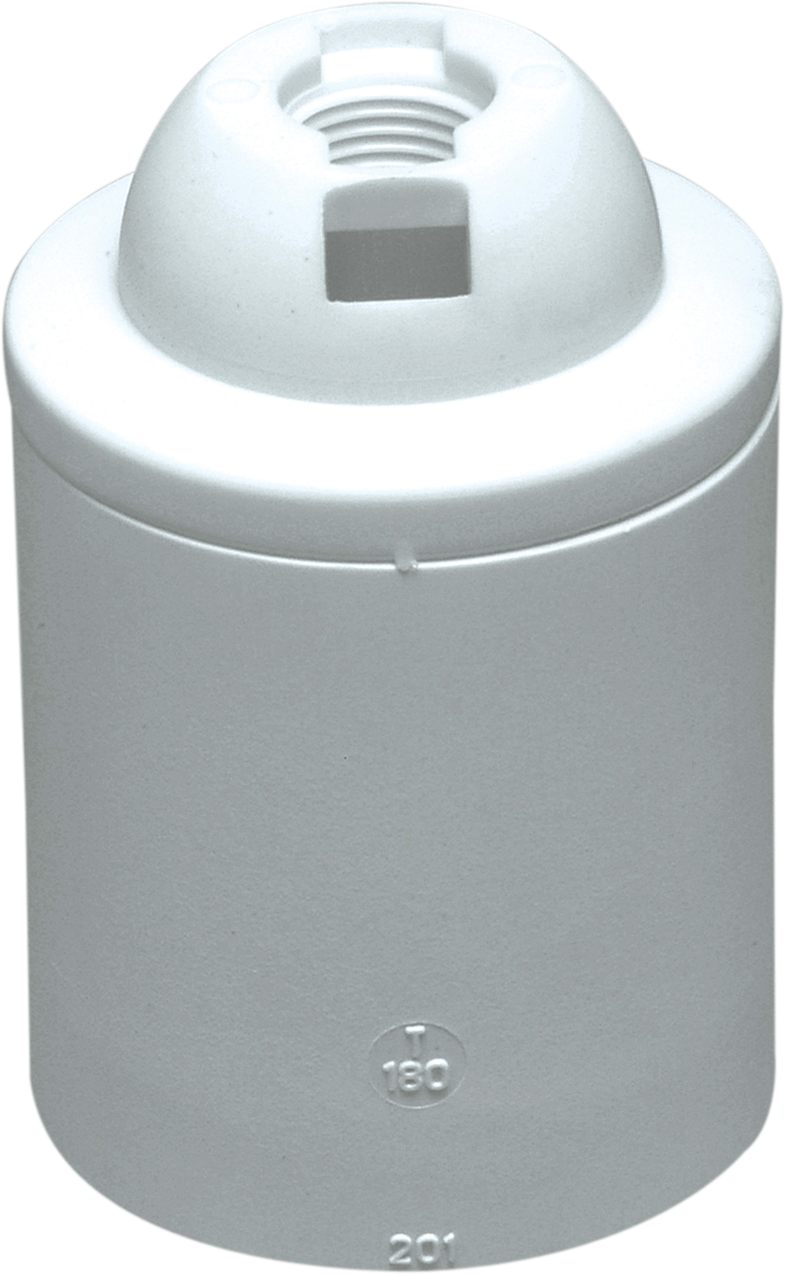 LE PROLUNGHE - Portalamp con attacco E27 e cappuccio liscio in colore bianco. 510