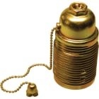 LE PROLUNGHE - Porta lampadina E27 zincata gialla con interruttore e catenella.