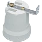 LE PROLUNGHE - Porta lampadina E27 in porcellana con staffa inclusa.