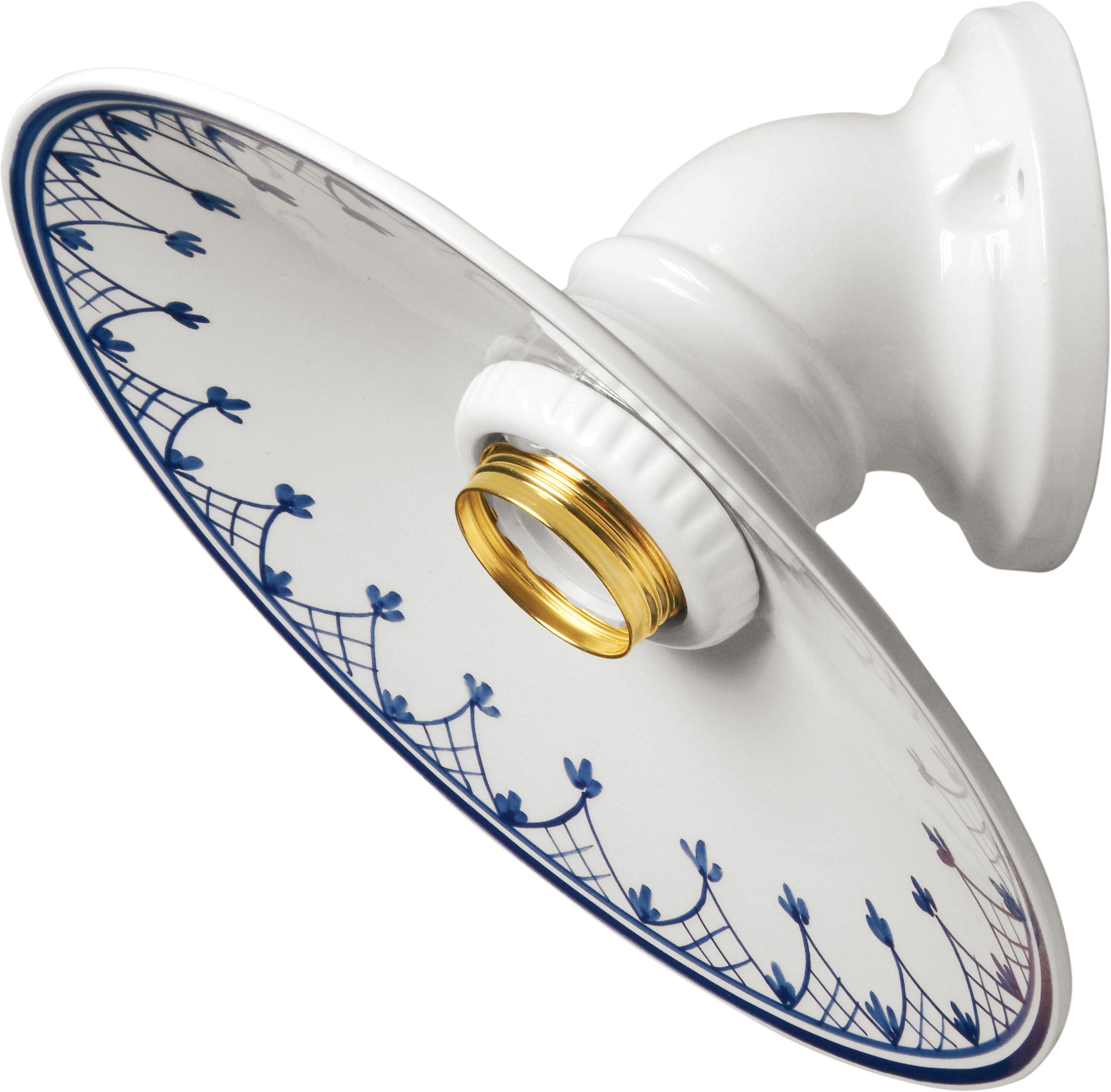 C'ERA UNA VOLTA - Spot da parete con attacco E27 e piatto decorativo blu, diametro 22cm.