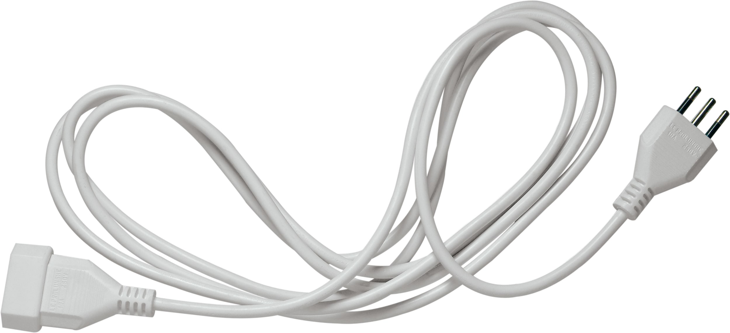 LE PROLUNGHE - Prolunghe Lineari 3G0.75 Spina/Presa 10A Mt.5 Bianco.