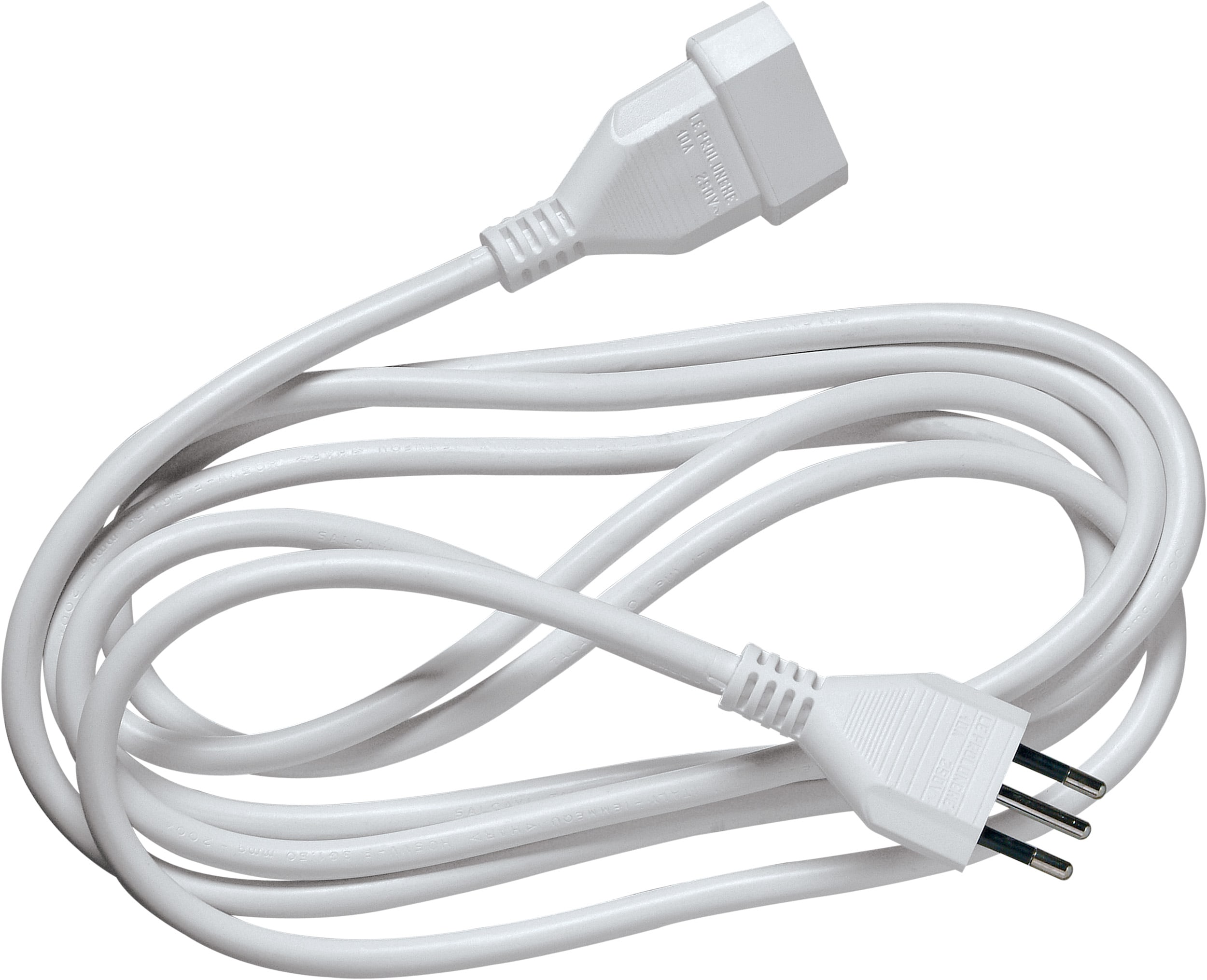 LE PROLUNGHE - Prolunga Lineare 3G1.50 Spina/Presa 10A Lunghezza 3 Metri Bianco.