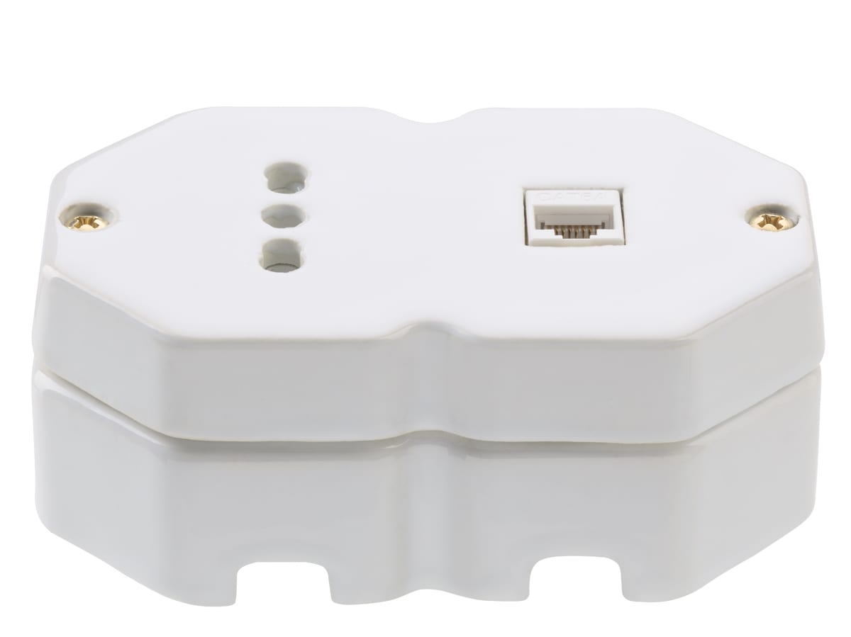 C'ERA UNA VOLTA - Presa 10/16A + Cat. 5 - Doppio Ottagono. 7281