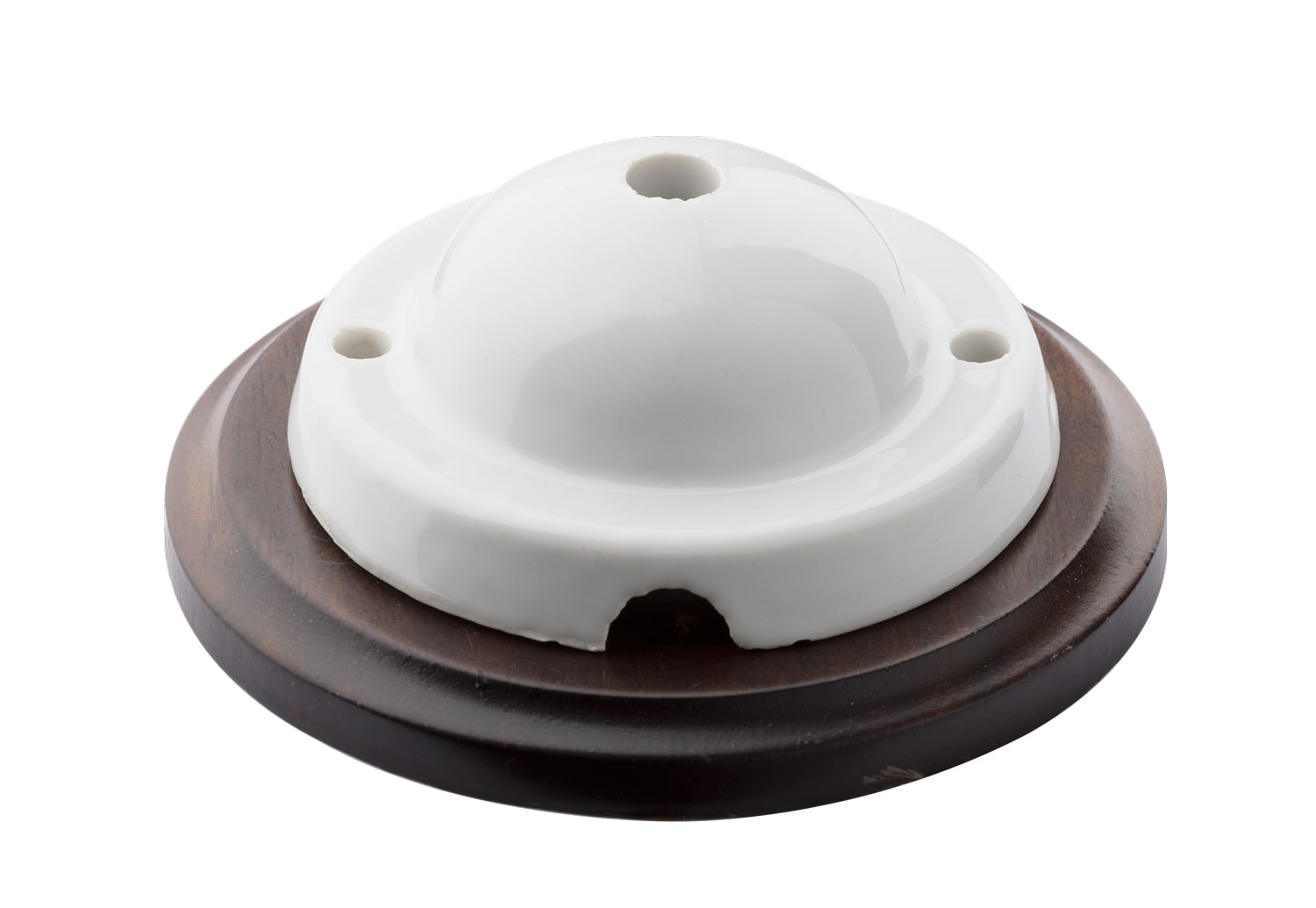 C'ERA UNA VOLTA - Rosone porc.d.91 con base legno noce. 7527/B-NO