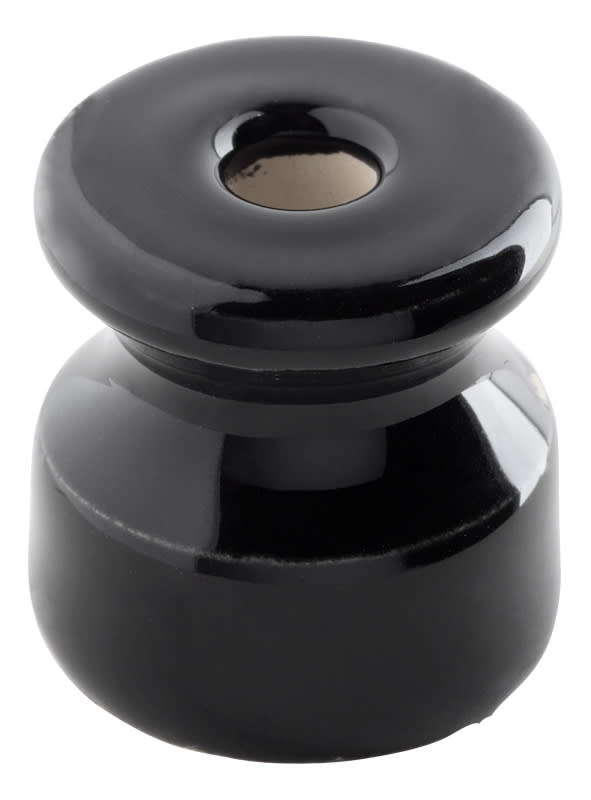 C'ERA UNA VOLTA - Isolatore nero con vite ottone.