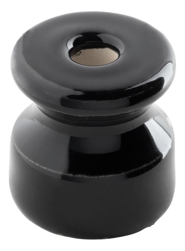 C'ERA UNA VOLTA - Isolatore nero con vite ottone.