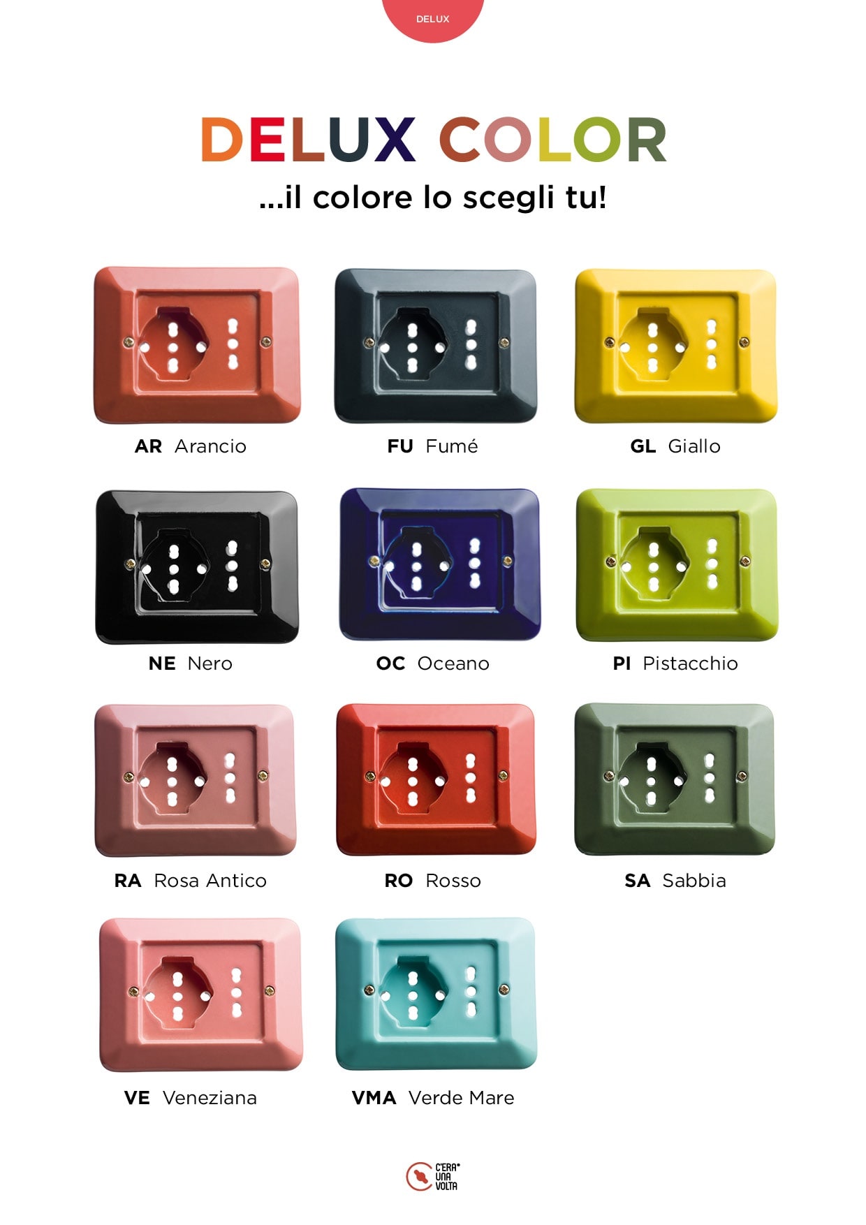 C'ERA UNA VOLTA - Serie Delux Invertitore + Presa 10/16A 250V Pistacchio.