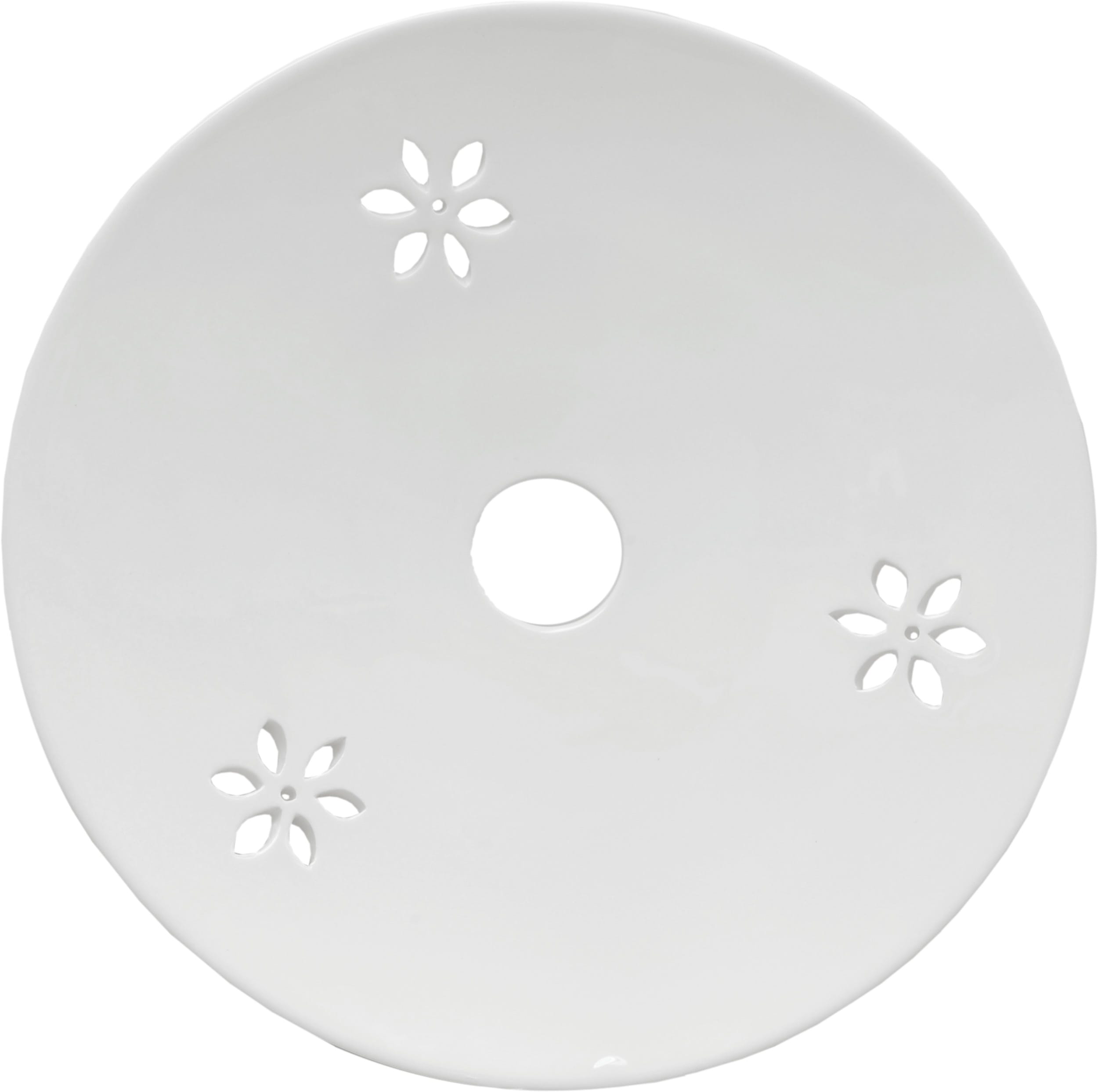 C'ERA UNA VOLTA - Piatto piano traforato fiore bianco diametro 30 cm.