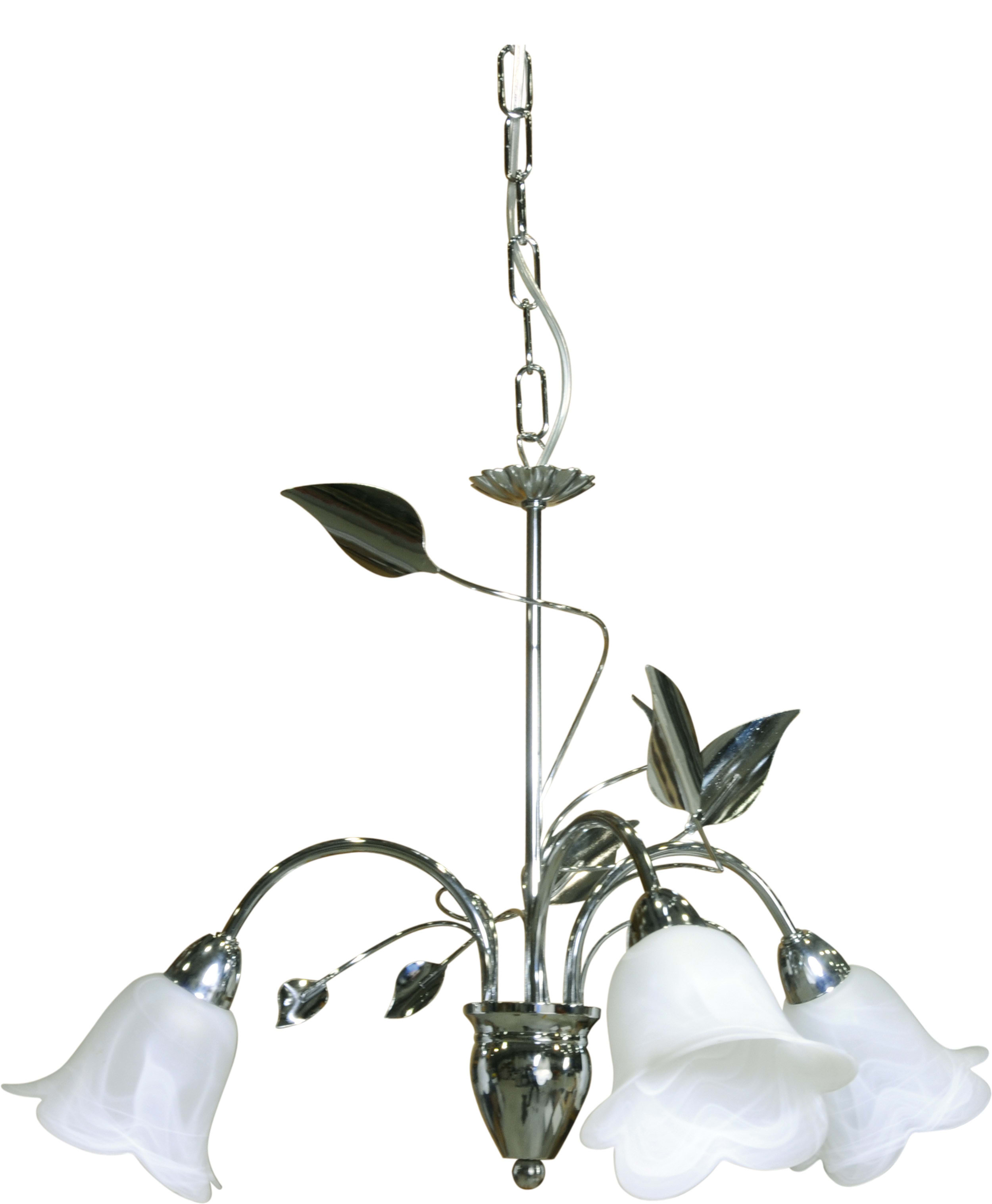 C'ERA UNA VOLTA - Lampadario a 3 luci in vetro satinato con diametro di 13cm.