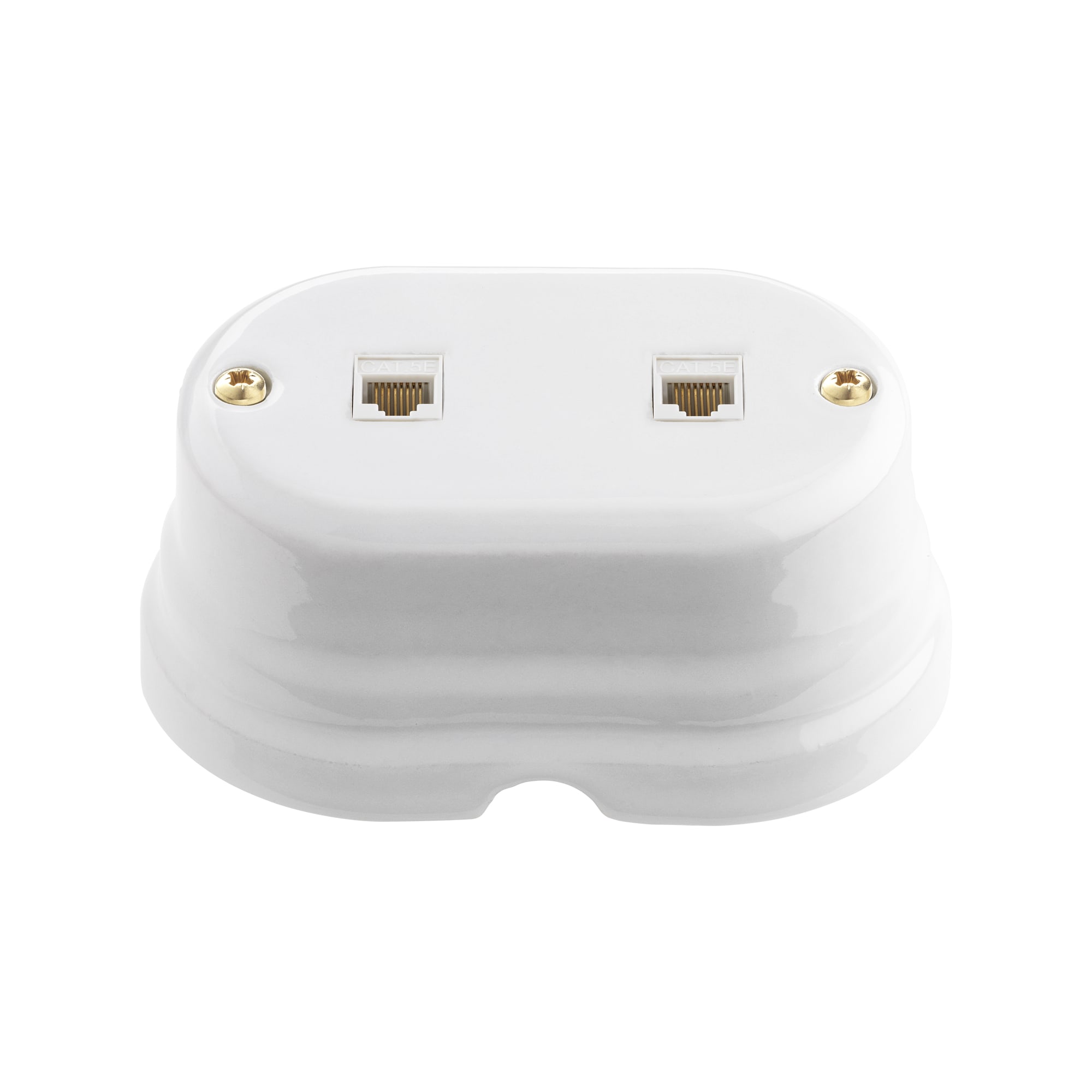 C'ERA UNA VOLTA - Serie Oval 1 Presa 10/16A + Cat.5, 2 Prese Trasmissione Dati. 8523