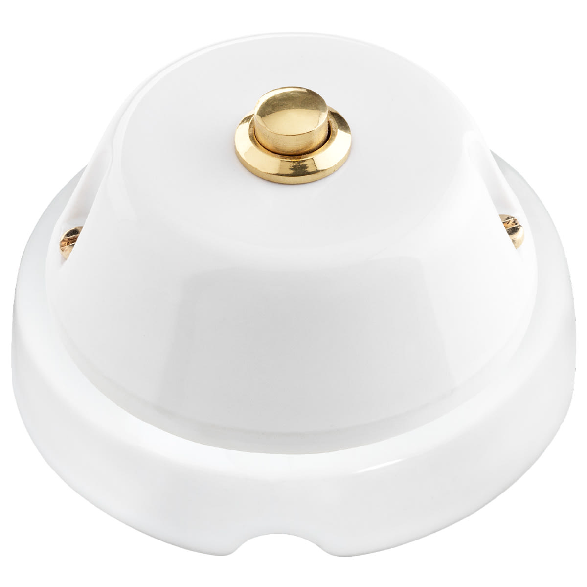 C'ERA UNA VOLTA - Pulsante tasto ottonato 6A con base 2.0. 8673/B