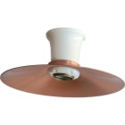 C'ERA UNA VOLTA - Spot porc.e27 con plafoniera liscia in rame satinato diametro 22.