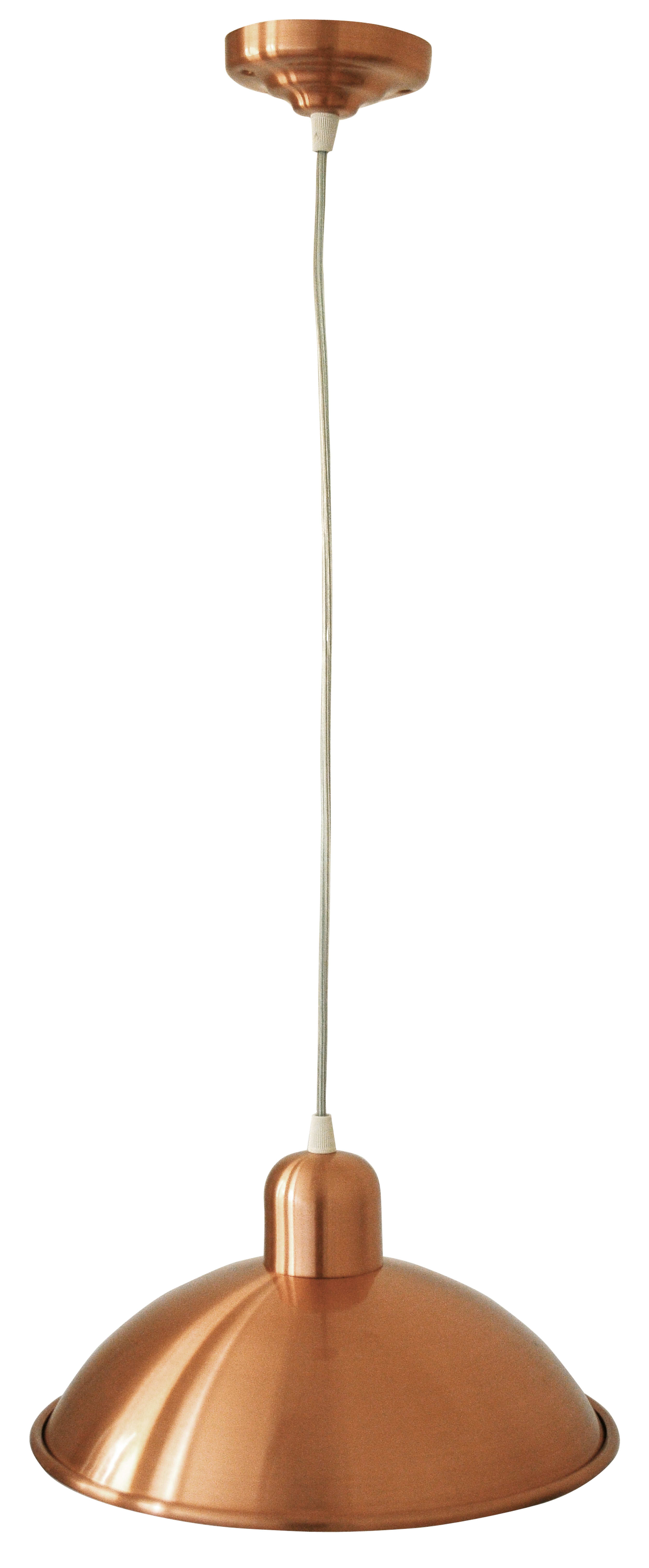 C'ERA UNA VOLTA - Lampada in rame satinato con piatto diametro 30 cm.