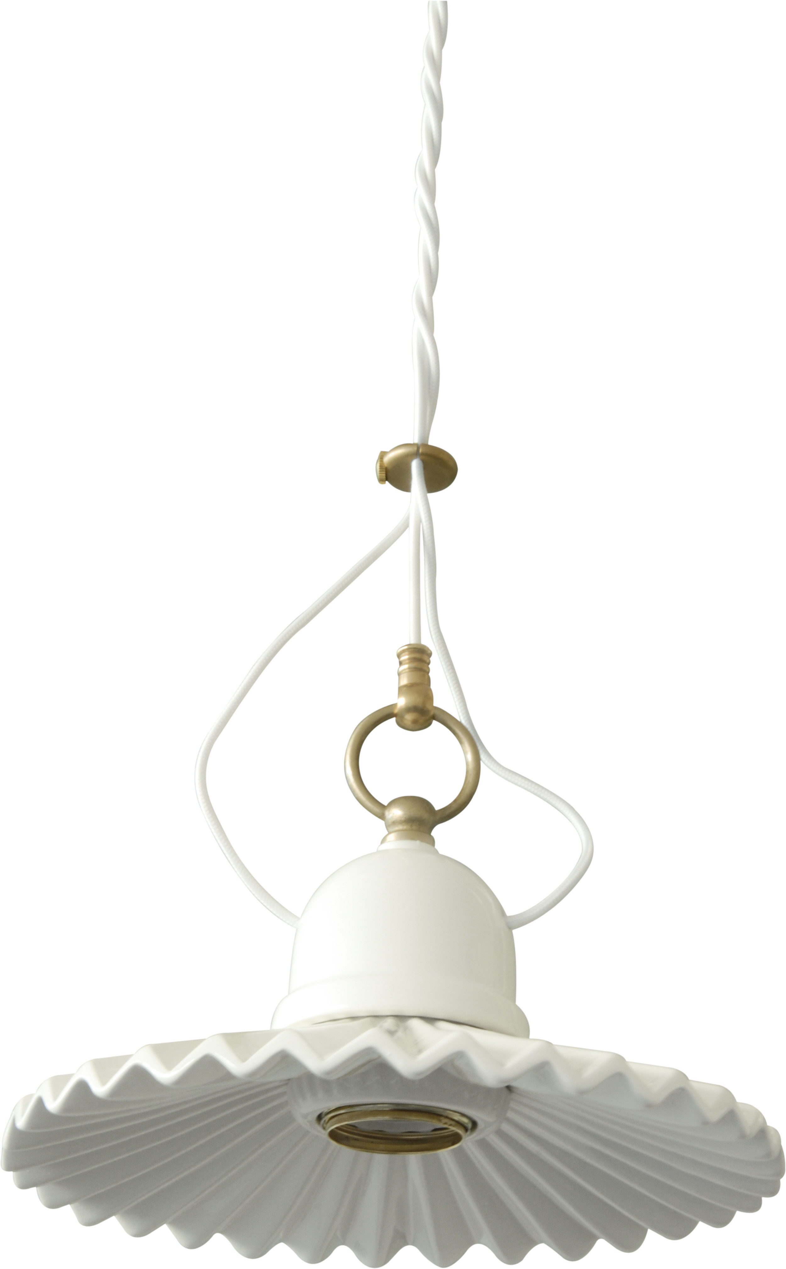 C'ERA UNA VOLTA - Lampada E27 piatto milleonde diametro 21cm con rosoncino.