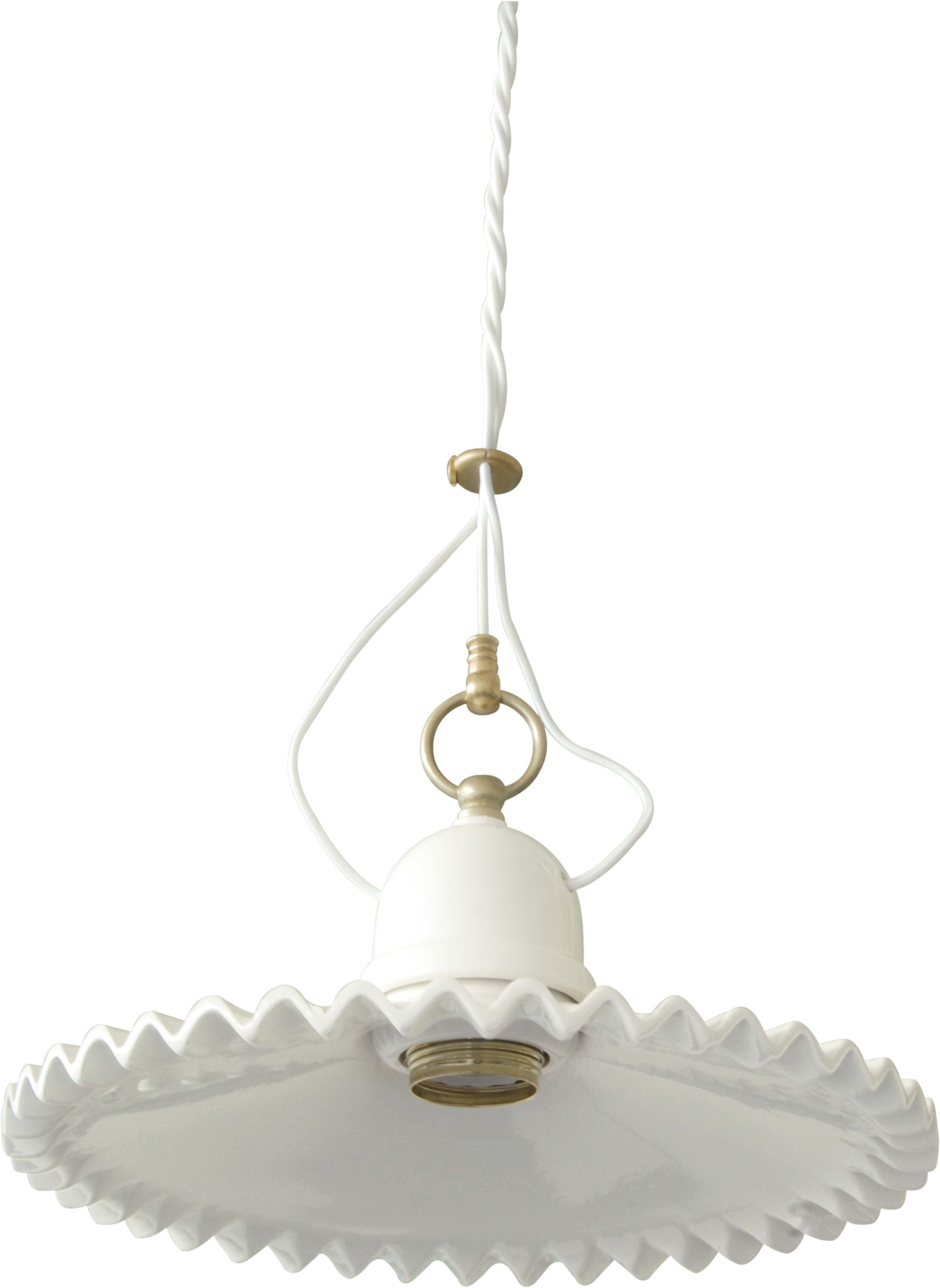 C'ERA UNA VOLTA - Lampada E27 piatto orlato diametro 26,5cm con rosoncino.