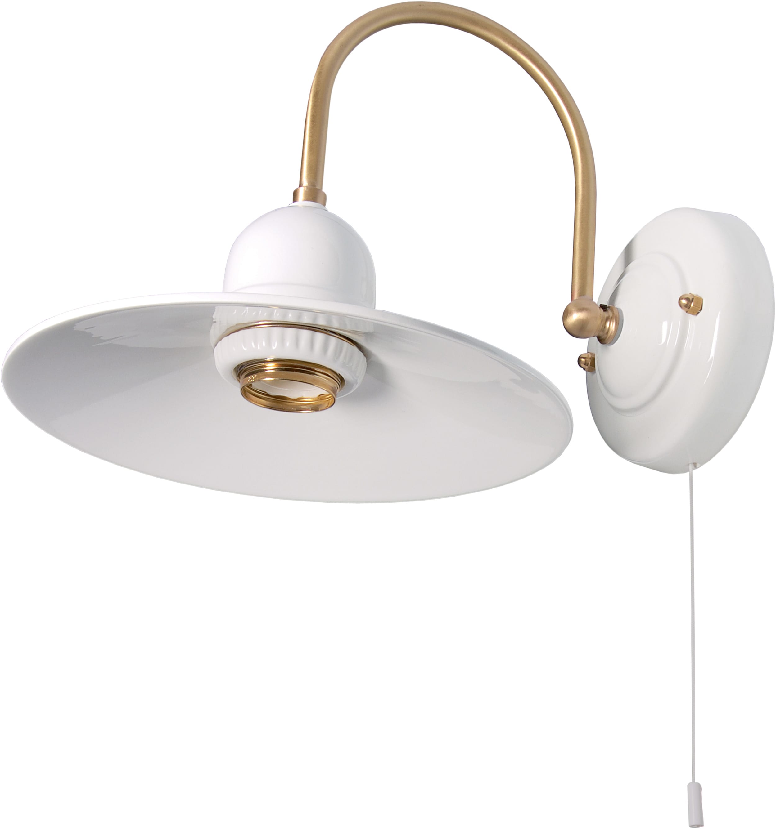 C'ERA UNA VOLTA - Applique con portalampada E27 incluso e paralume liscio in bianco diametro 22.
