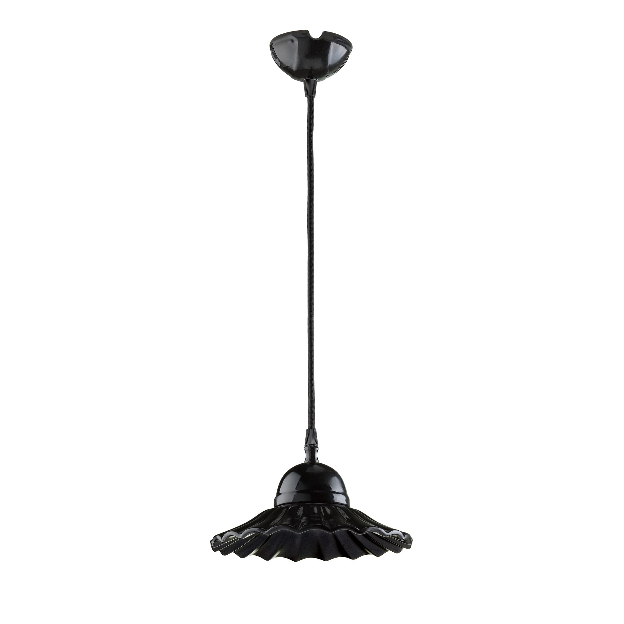 C'ERA UNA VOLTA - LAMP. IN PORCELLANA NERA CON ROSONE E.27