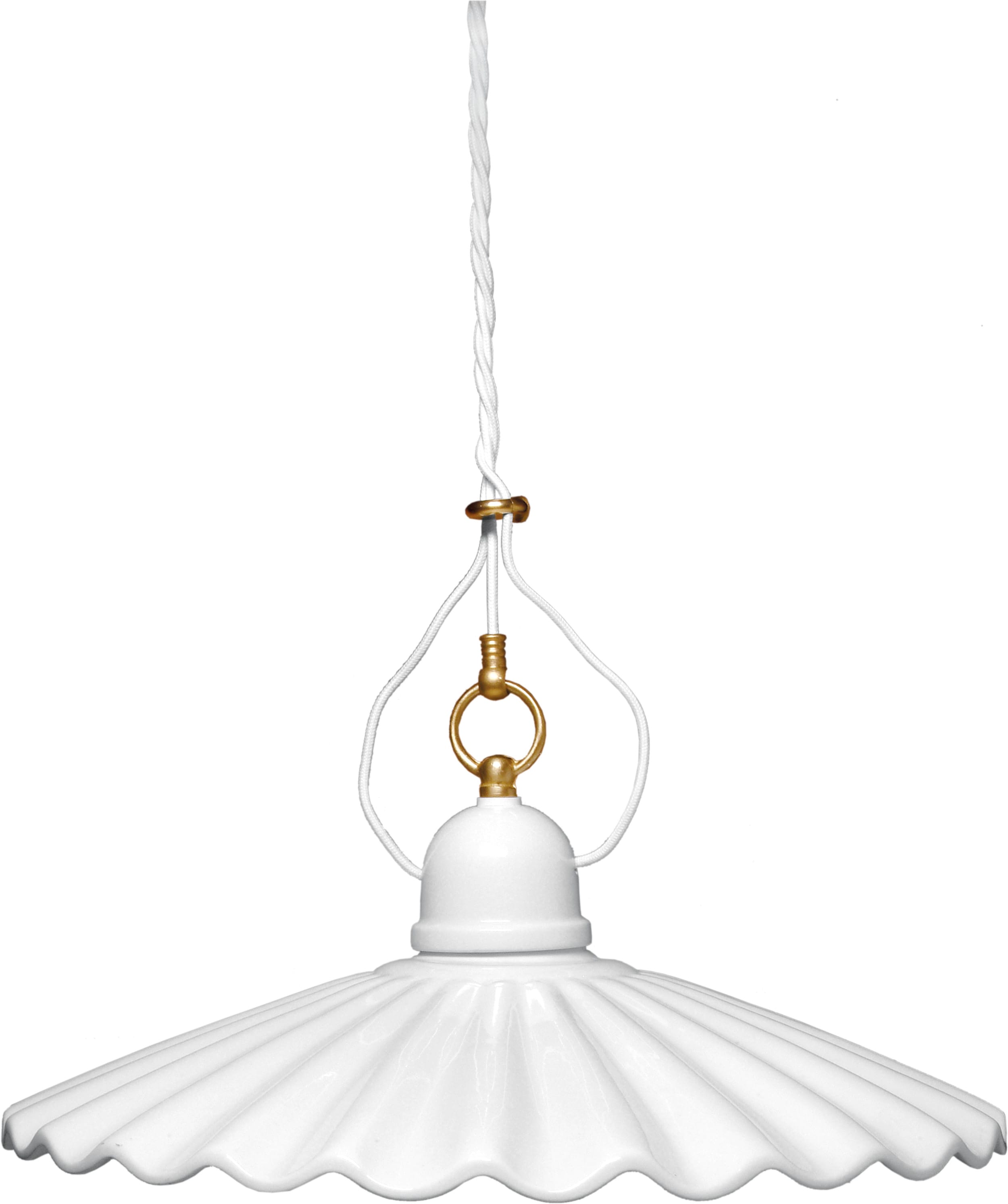 C'ERA UNA VOLTA - Lampada E27 con paralume ondulato diametro 38 cm e rosone.