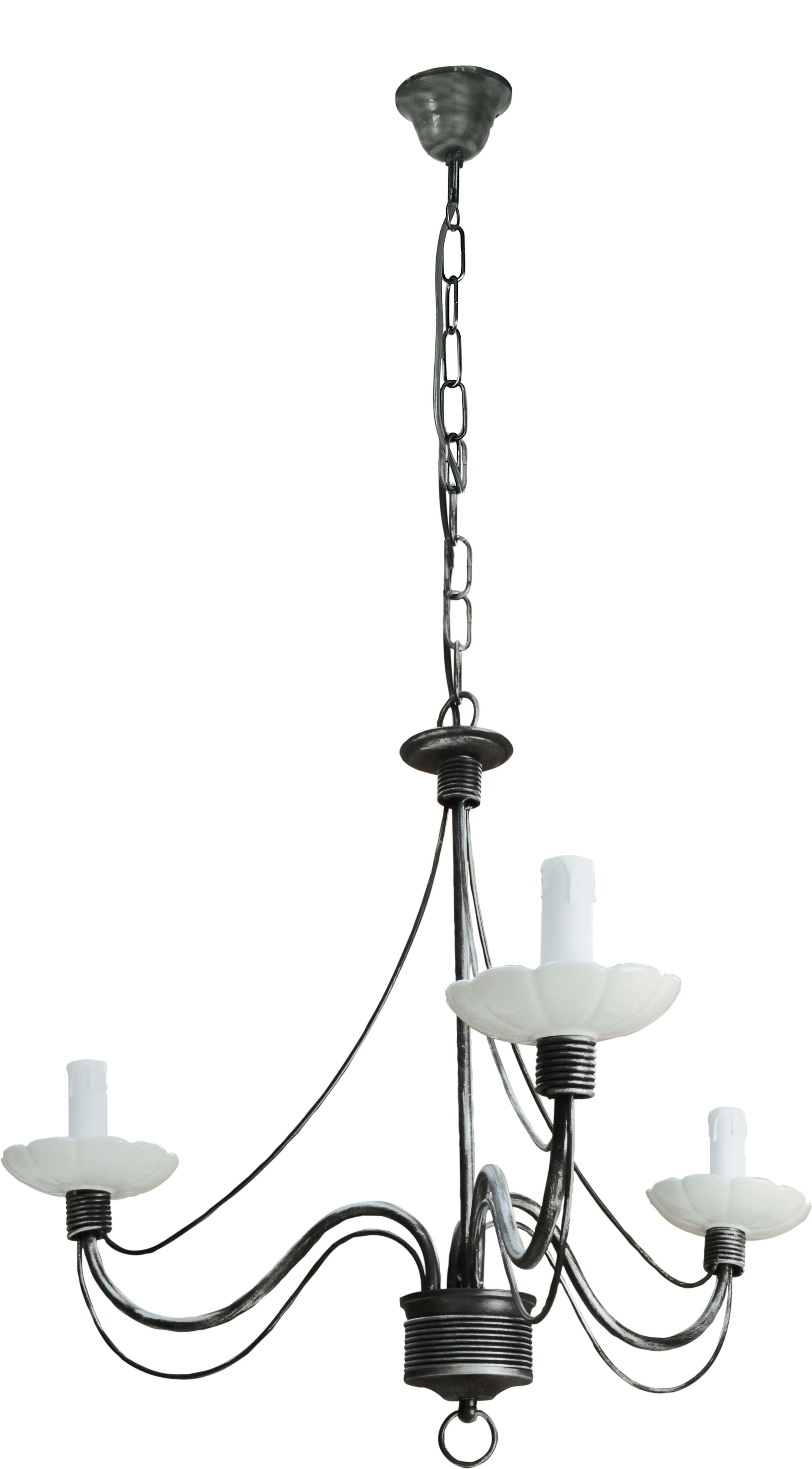 C'ERA UNA VOLTA - Lampadario a 3 luci con piattino diametro 12cm e candela.