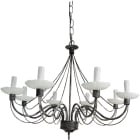 C'ERA UNA VOLTA - Lampadario a 8 luci con piattino e candela, diametro 12cm.