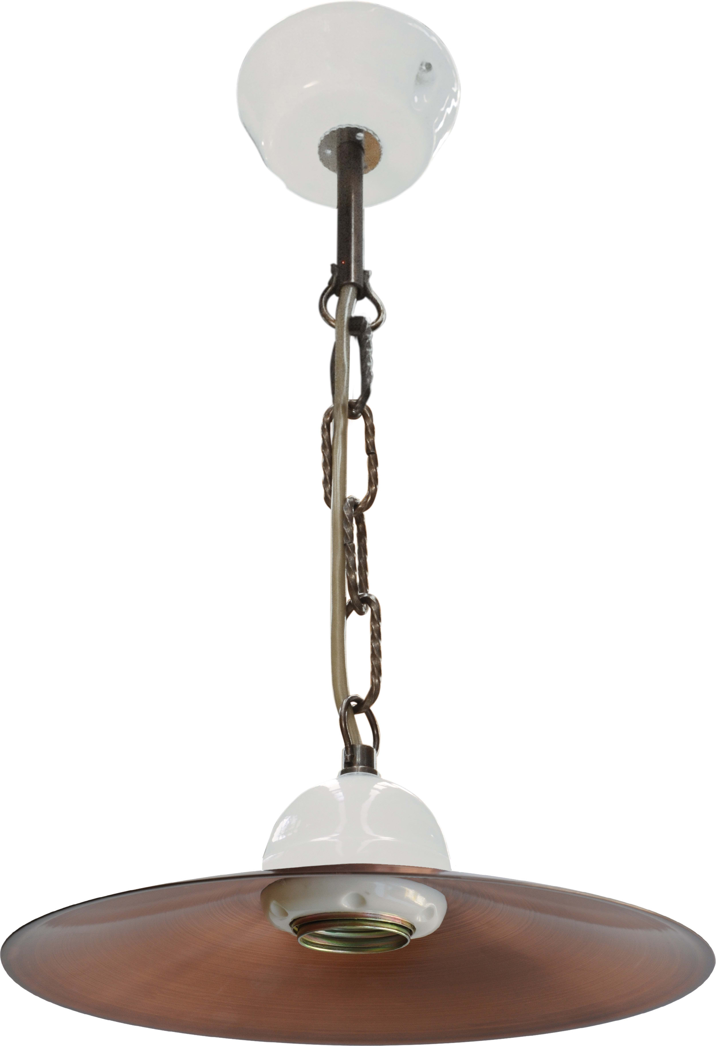 C'ERA UNA VOLTA - Lampada E27 liscio rame anticato diametro 22 cm.