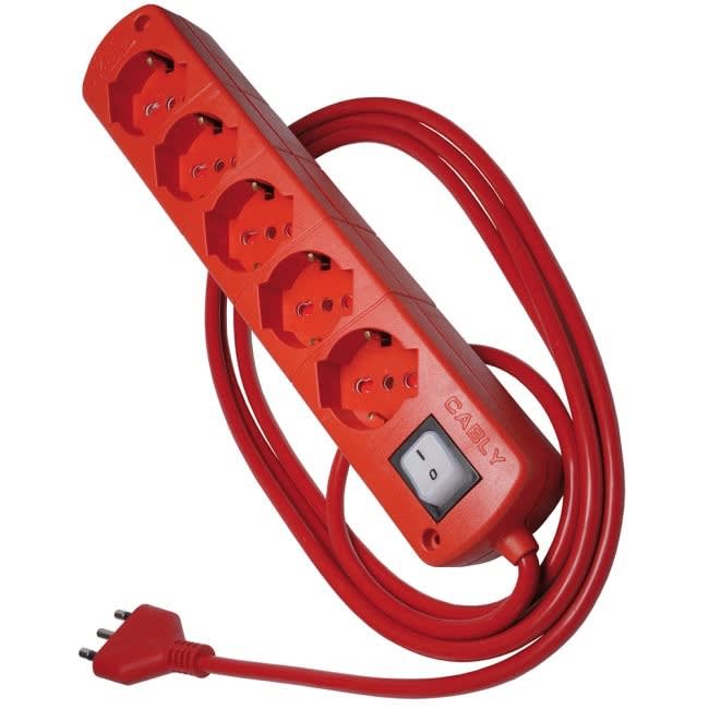 LE PROLUNGHE - CABLY U.5P 10/16A+SCH 3G1.5 MT.1.5 ROSSO. 375