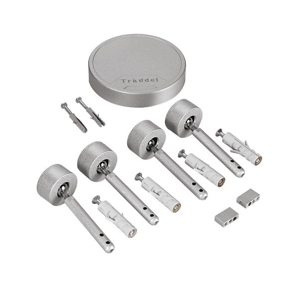 LINEA LIGHT - SET FISSAG+ALIM.PARETE 150MM GRIGIO
