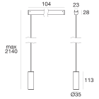 LINEA LIGHT - INK SOSP.FAR. 6W 45 B.CO 3000K