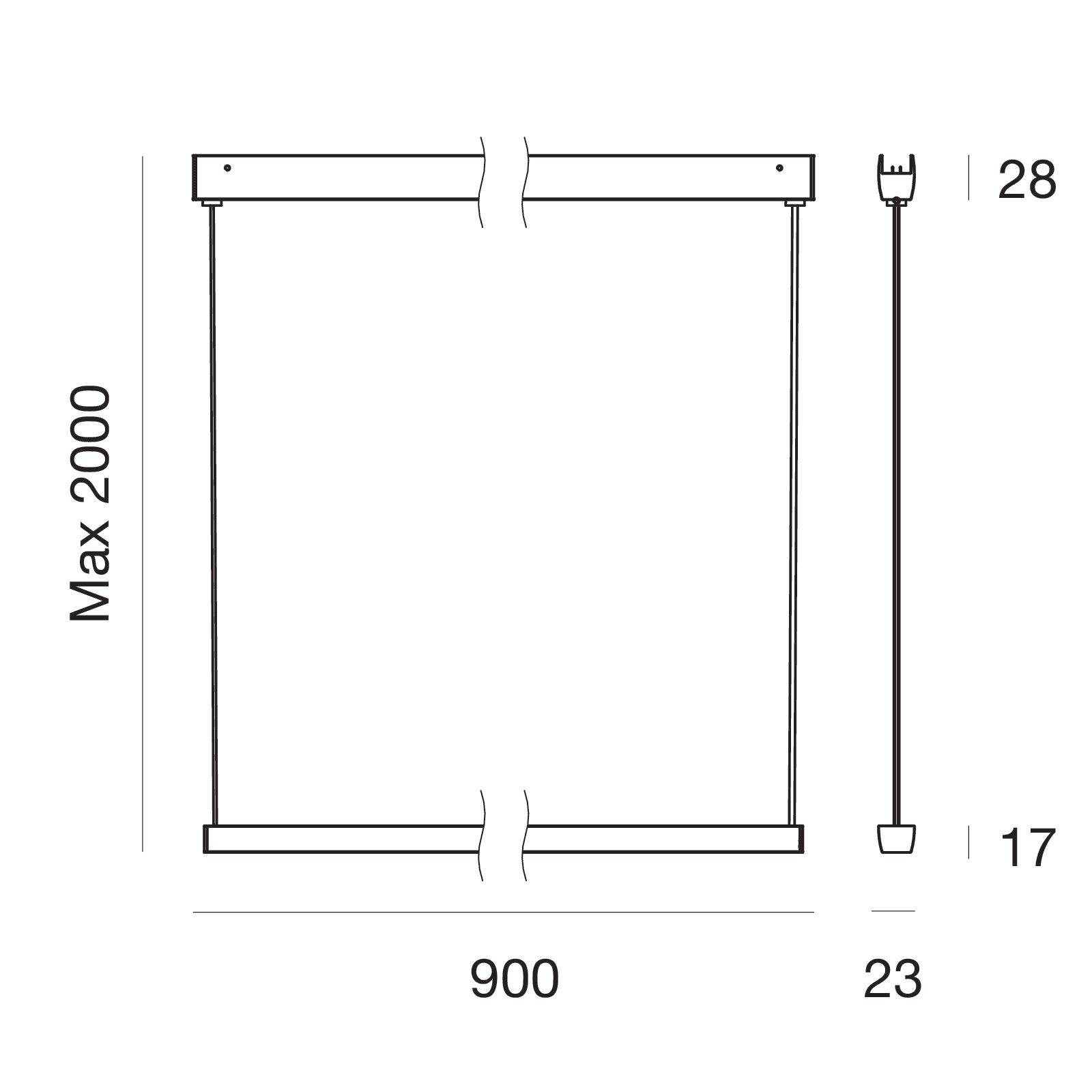 LINEA LIGHT - INK SOSP.900 UGR 9W NERO 2700K