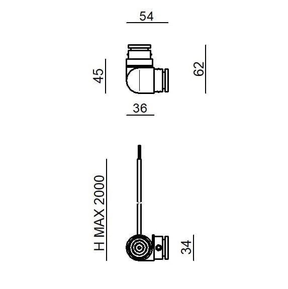 LINEA LIGHT - NODE CON.SNODO SOSP NERO C/CAVO