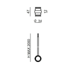 LINEA LIGHT - NODE CON.LINEARE SOSP C/CAVO BIANCO